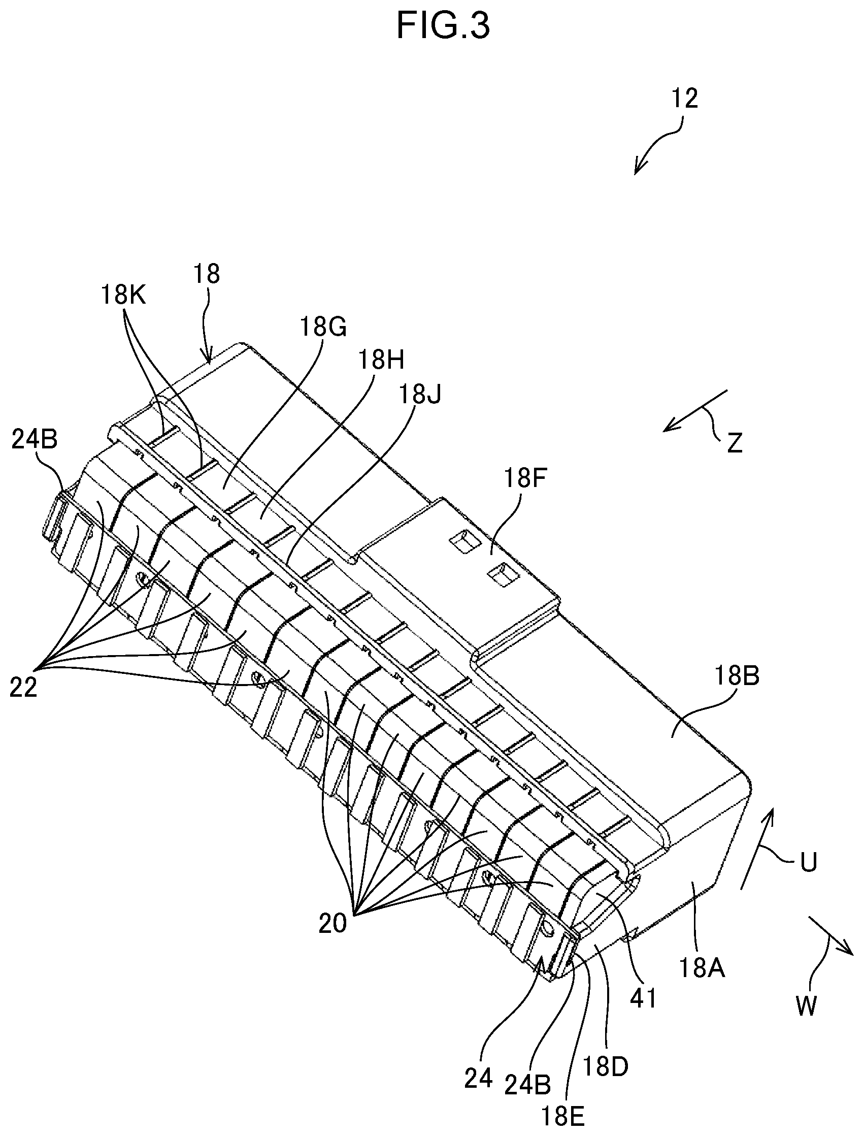 Patent US12347958 Figure 3 – Electrical connector with inner and out terminals with a compact configuration and connector set using the same