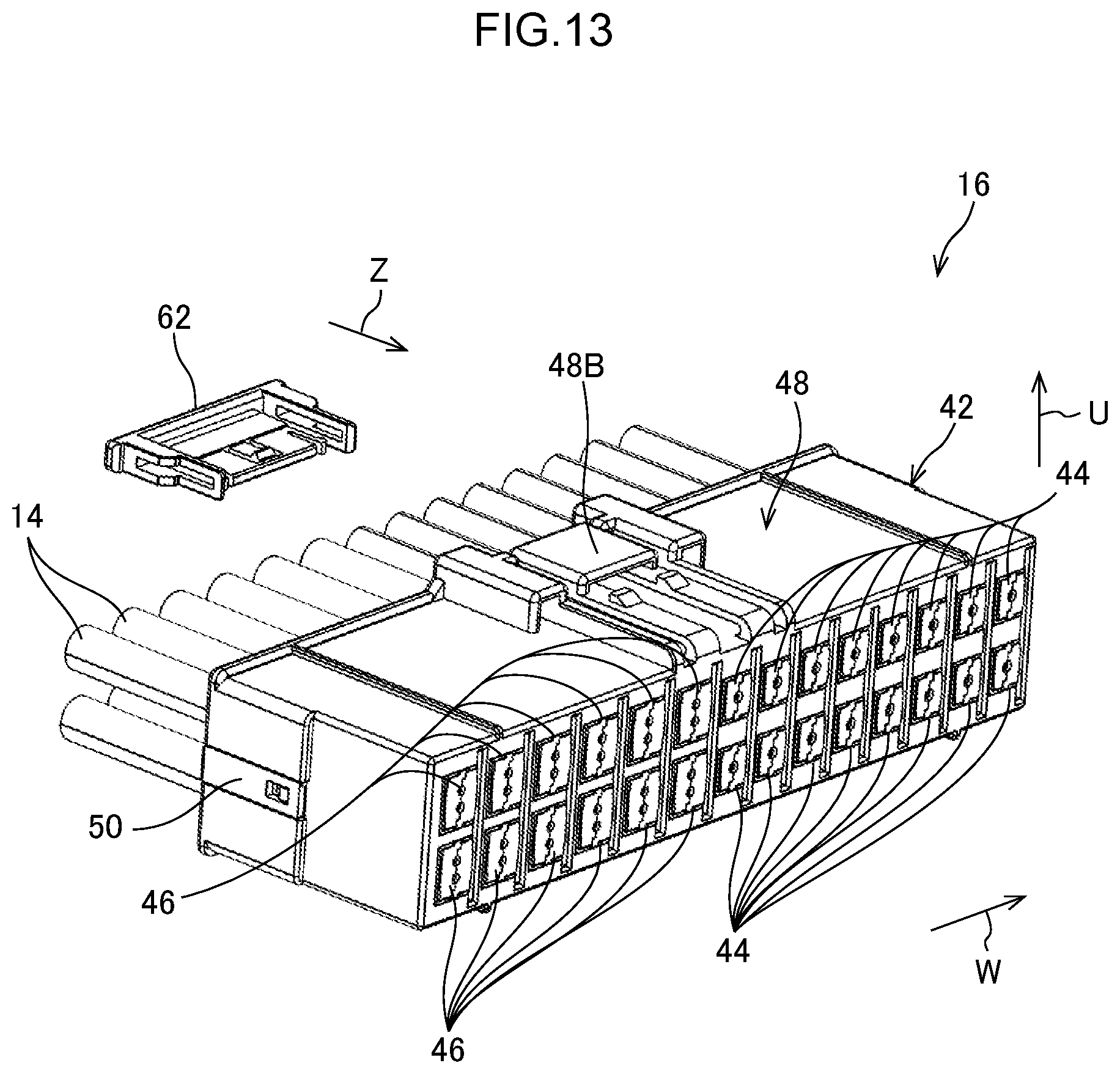 Patent US12347958 Figure 13 – Electrical connector with inner and out terminals with a compact configuration and connector set using the same