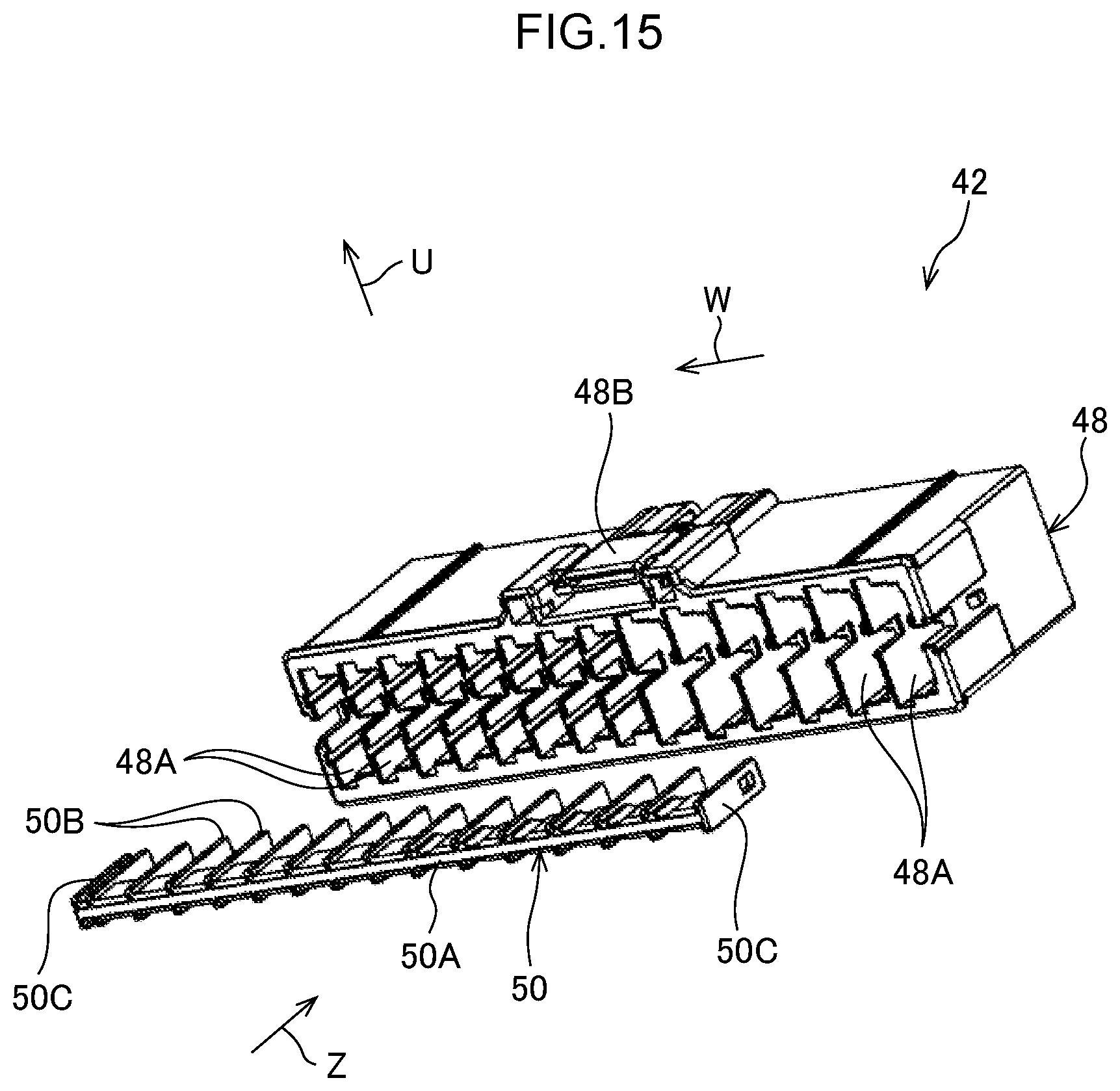 Patent US12347958 Figure 15 – Electrical connector with inner and out terminals with a compact configuration and connector set using the same