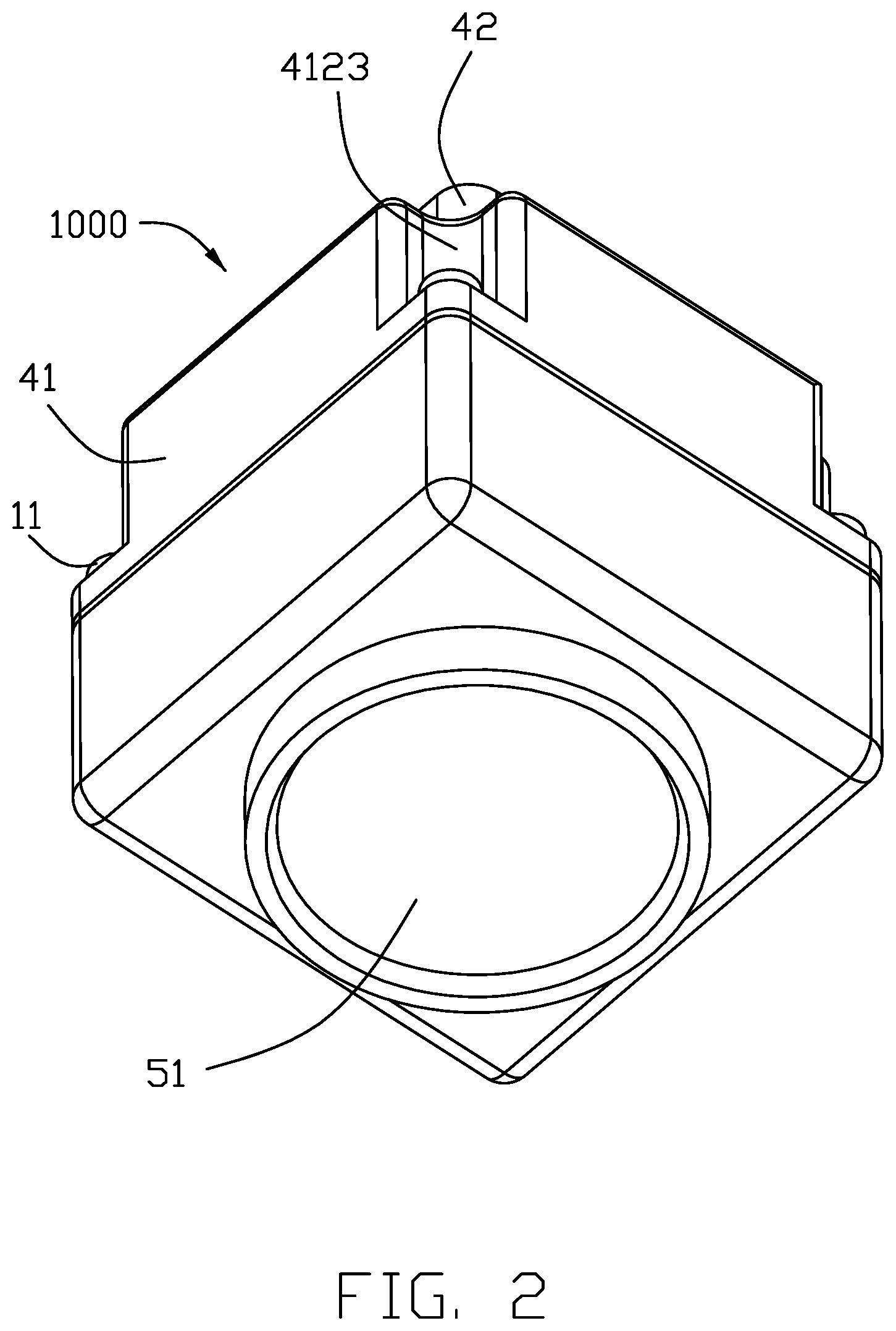 Patent US12347963 Figure 2 – Electrical connector assembly having a metal plate for mounting a connector to a housing