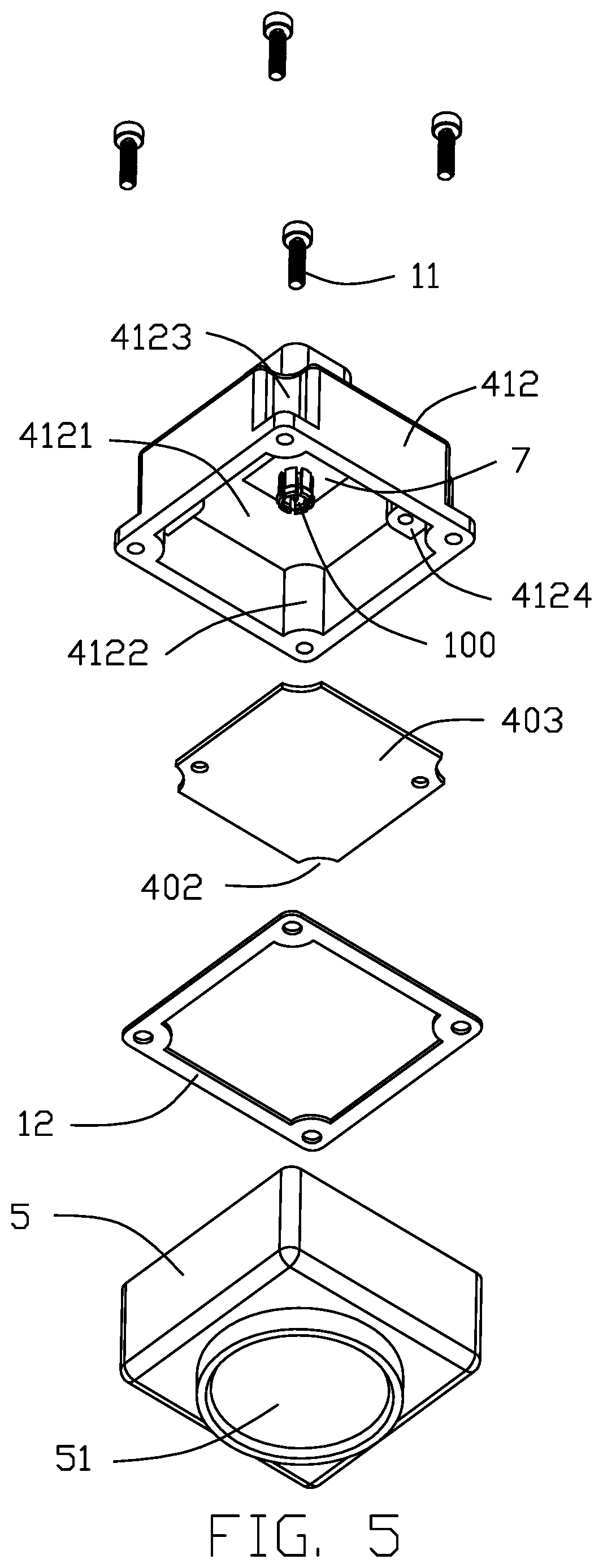 Patent US12347963 Figure 5 – Electrical connector assembly having a metal plate for mounting a connector to a housing