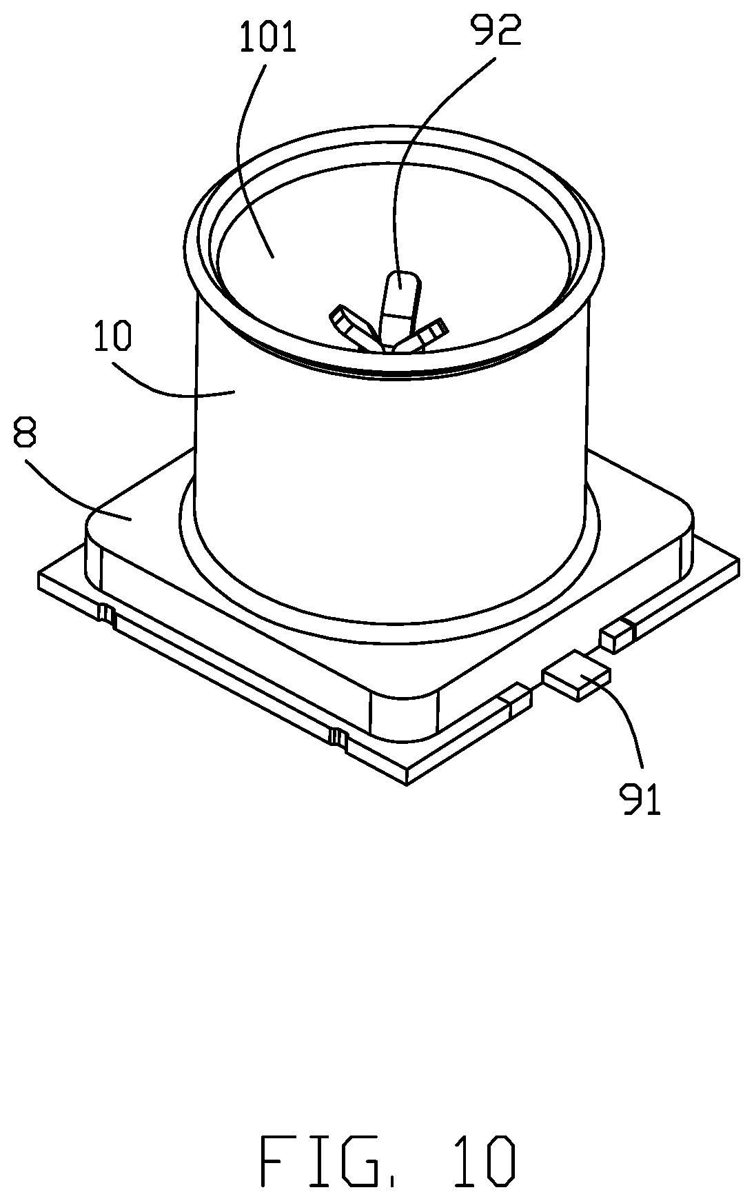 Patent US12347963 Figure 10 – Electrical connector assembly having a metal plate for mounting a connector to a housing