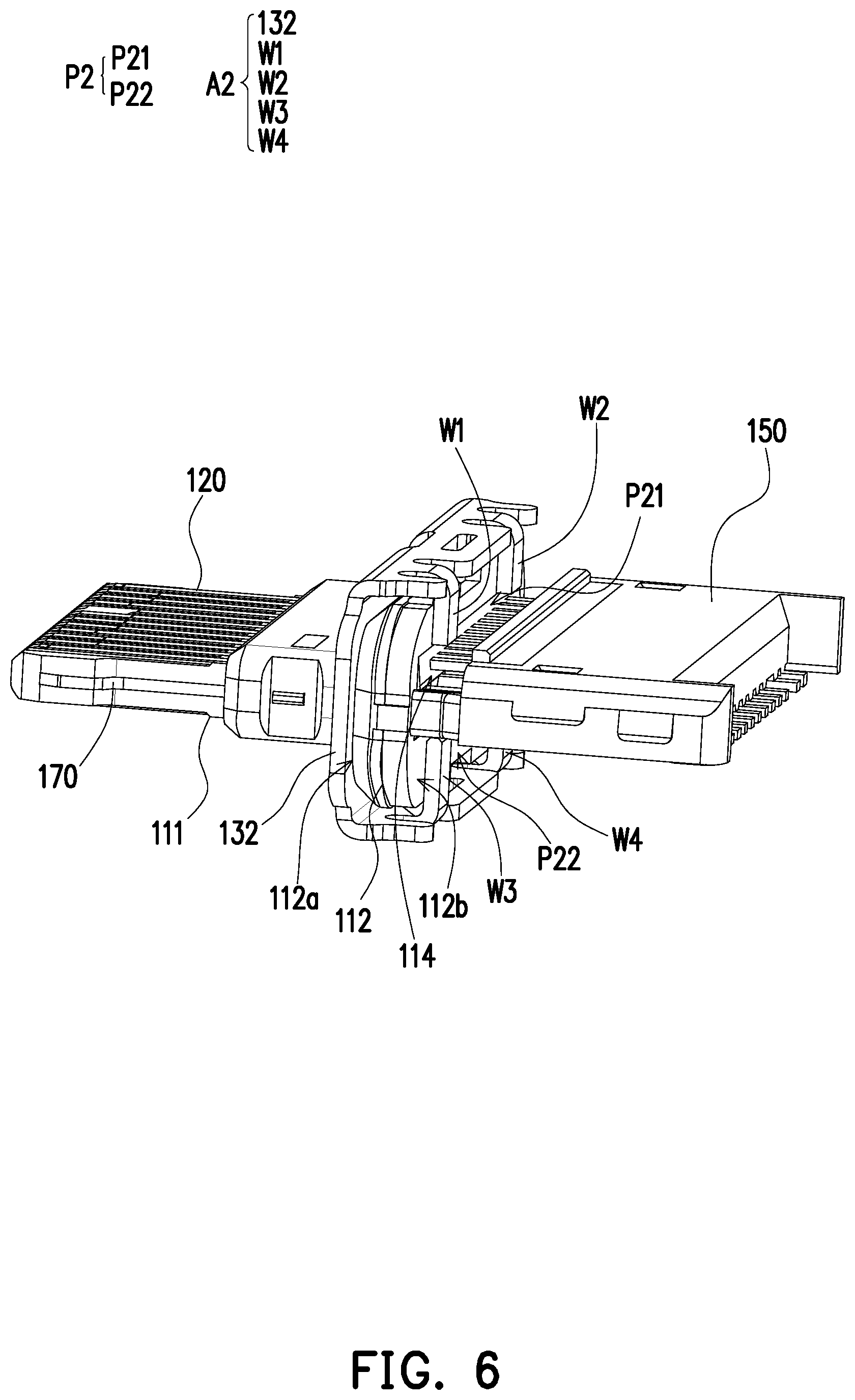 Patent US12347964 Figure 6 – Electrical connector with embedded integral shell structure