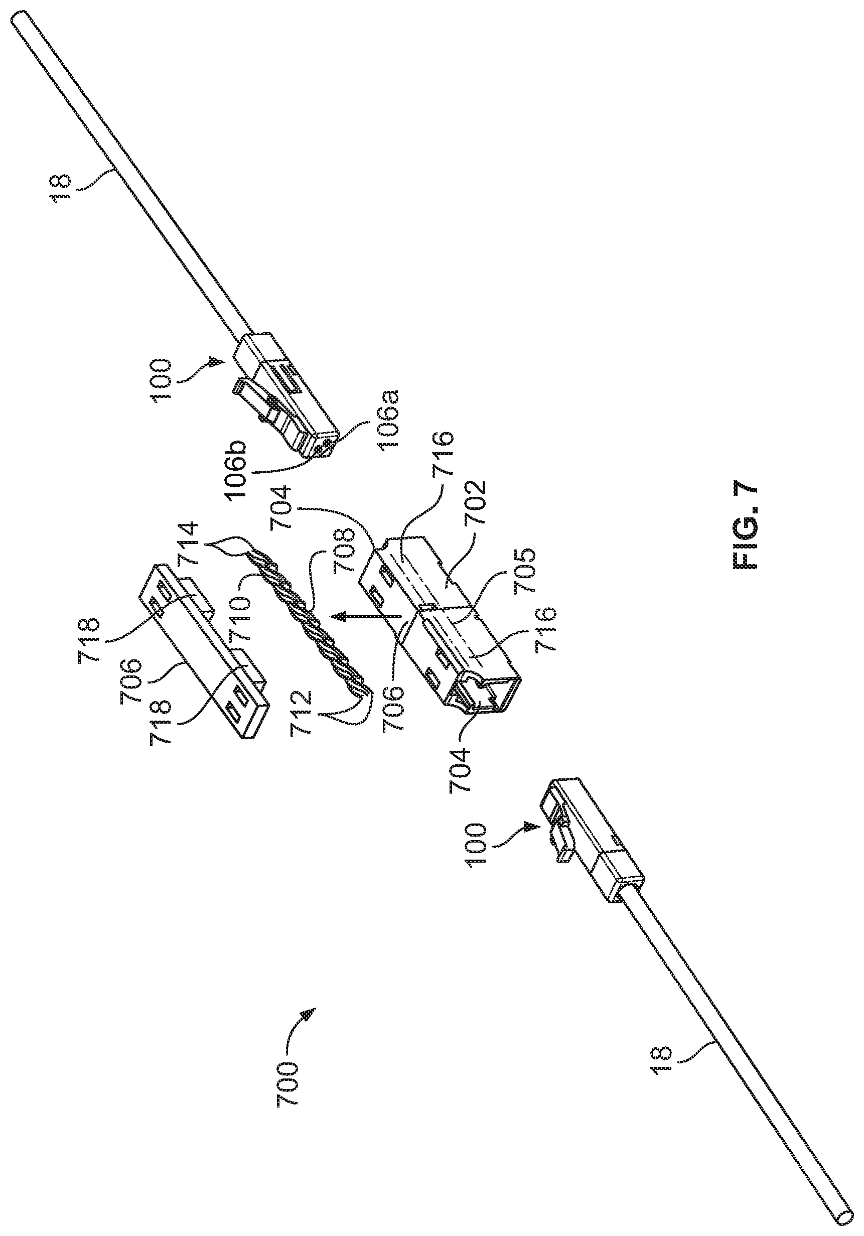 Patent US12347973 Figure 8 – Connectors for a single twisted pair of conductors