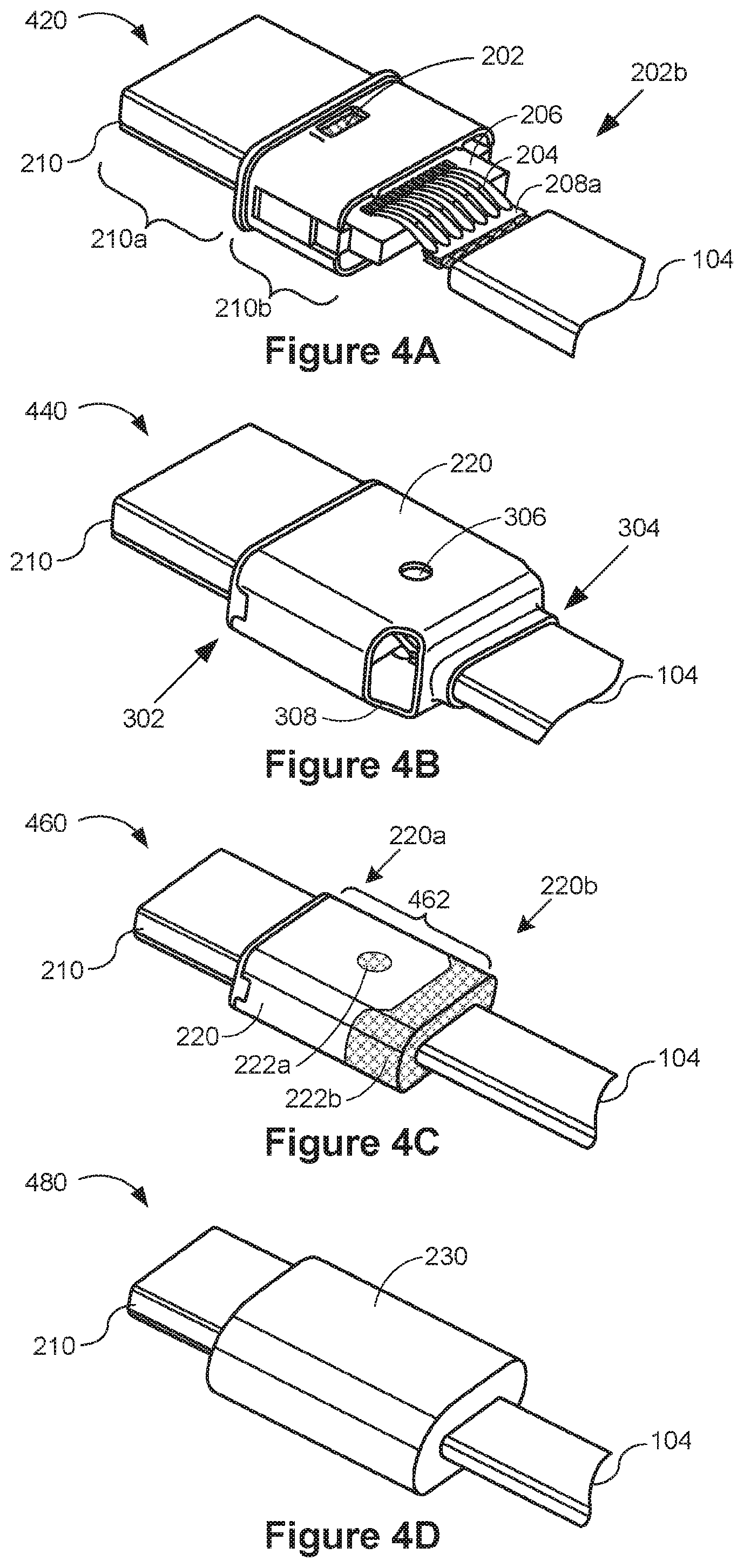 Patent US12347976 Figure 4 – Cable shielding with conductive resin