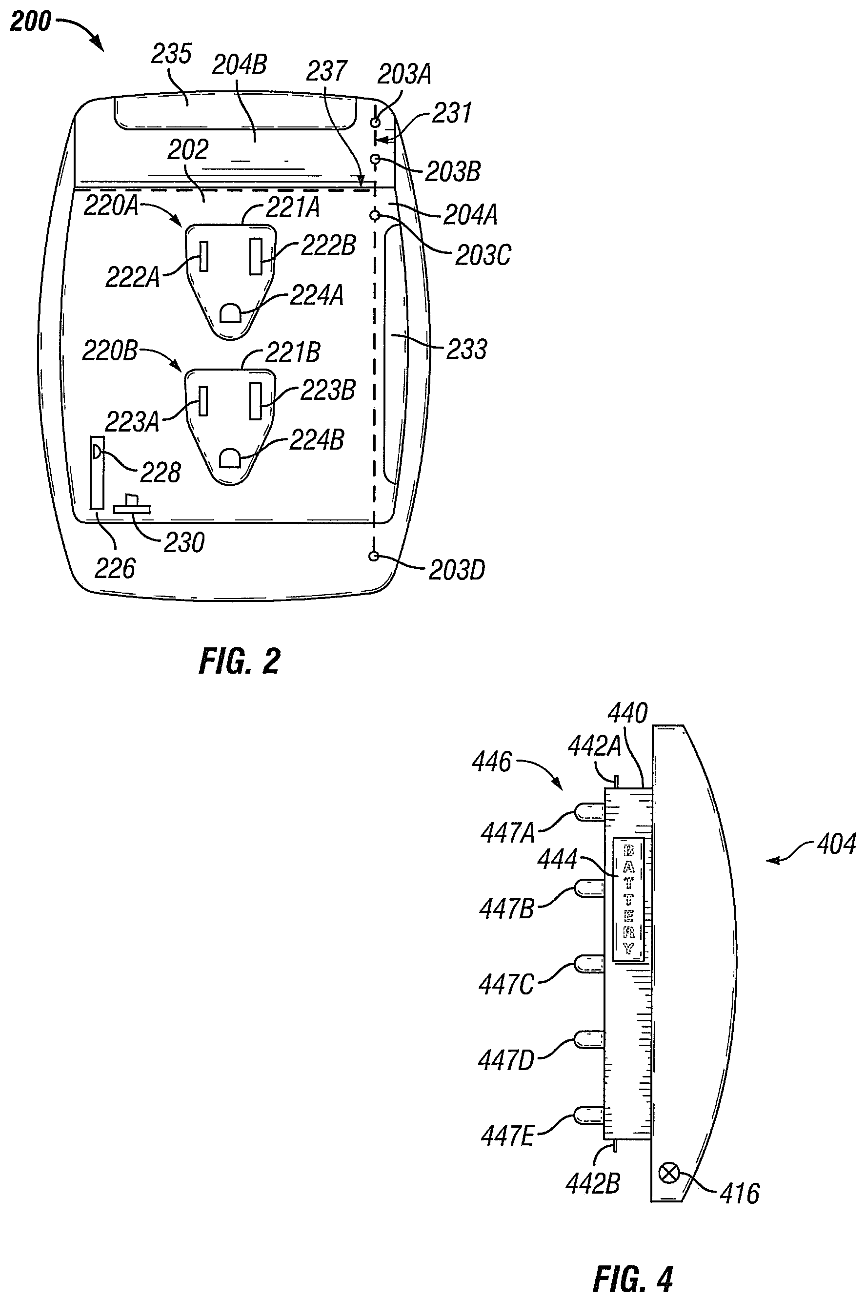 Patent US12347979 Figure 2 – Rechargeable USB electrical outlet with integrated lighting with connectivity