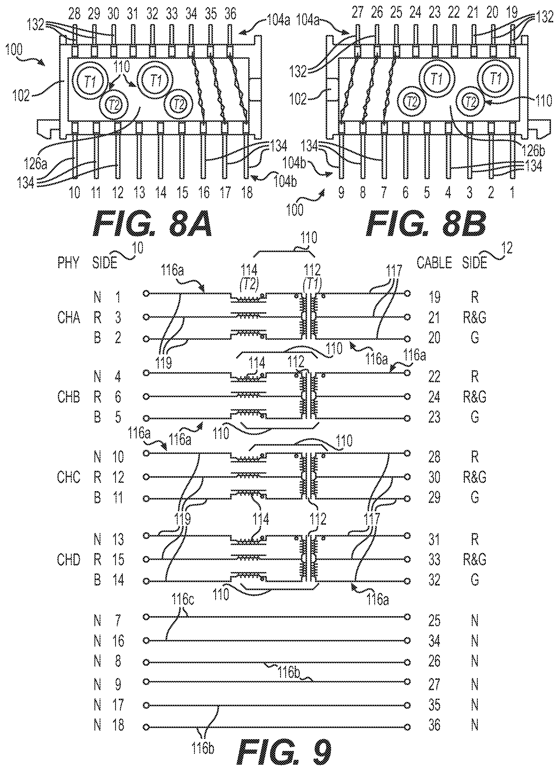 Patent US12347980 Figure 5 – High-speed network connector with integrated magnetics