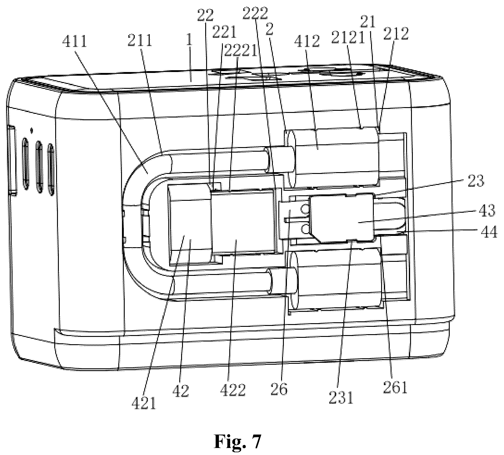 Patent US12347981 Figure 4 – Multifunctional accessory storage structure for power converter