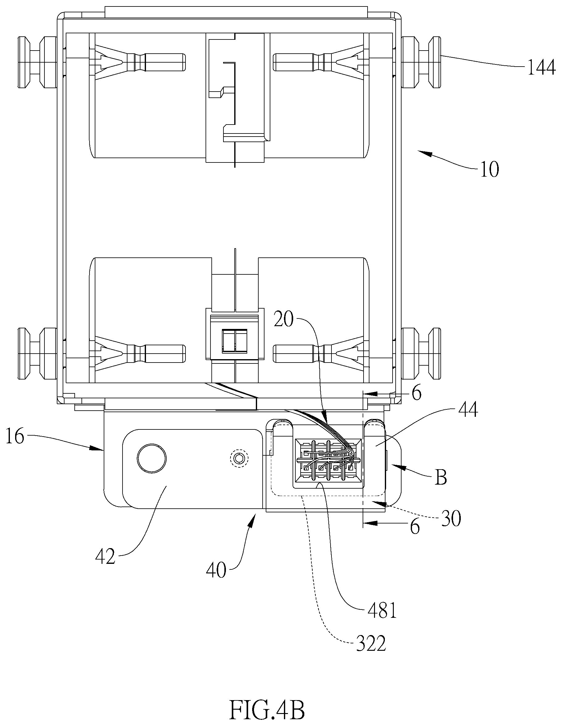 Patent US12347982 Figure 5 – Fan module, electrical device having connector restricting configuration, and a restricting frame