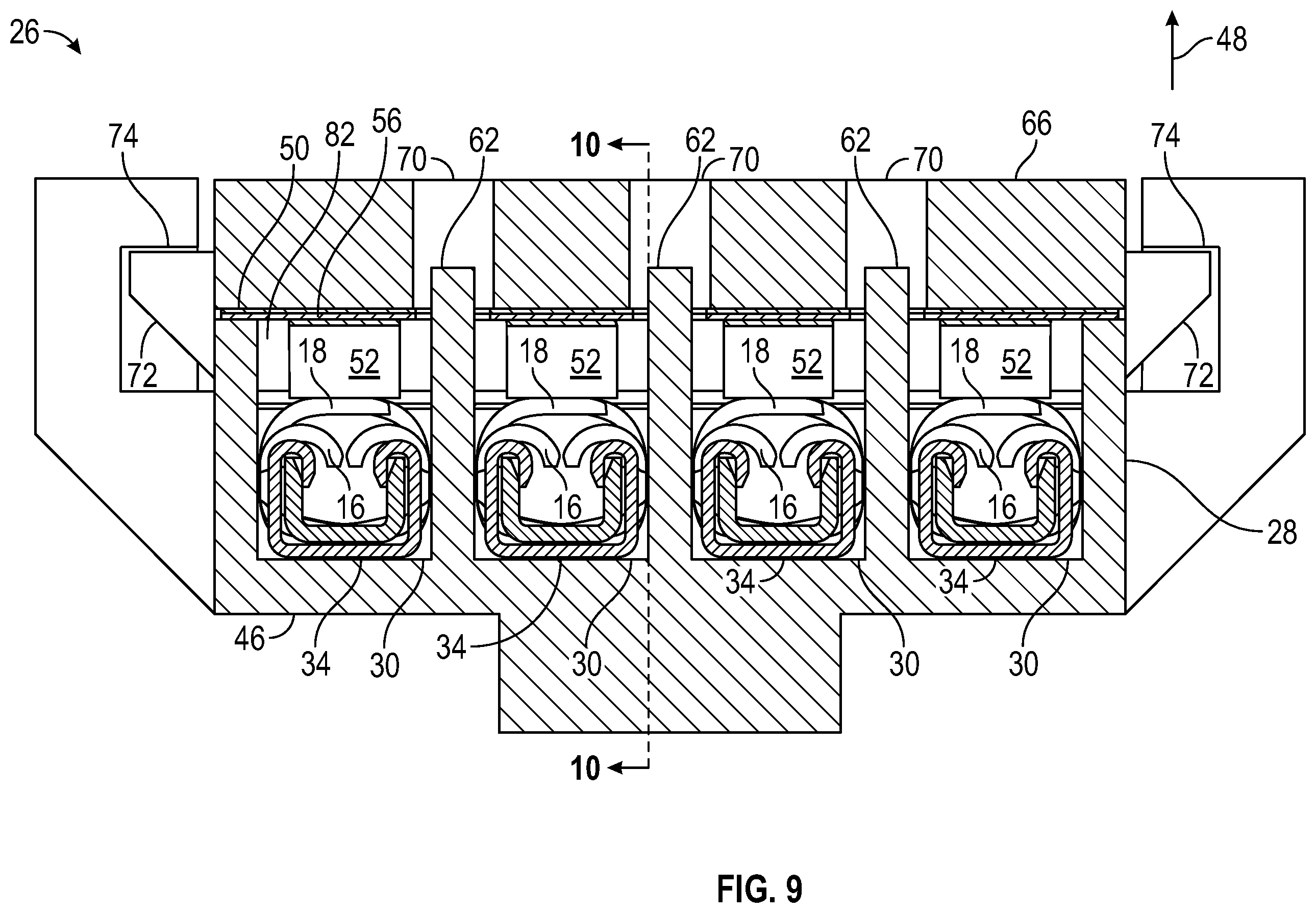 Patent US12347983 Figure 9 – Connector for an electrical terminal with a crimped spring