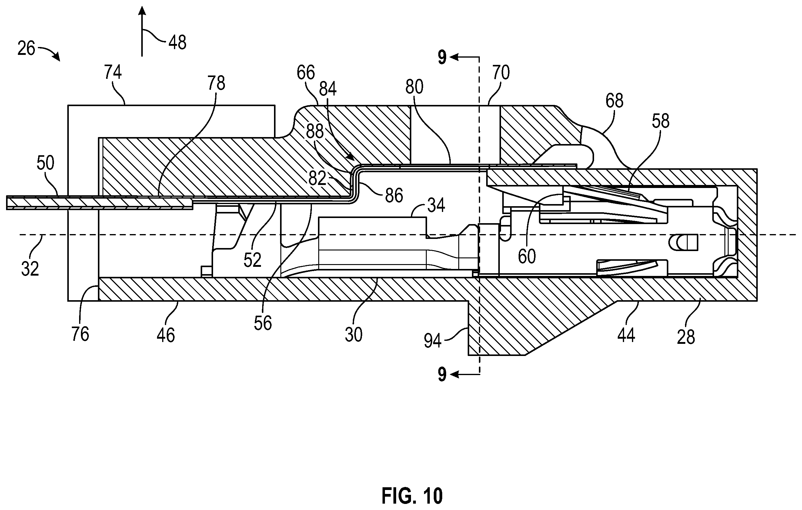 Patent US12347983 Figure 10 – Connector for an electrical terminal with a crimped spring