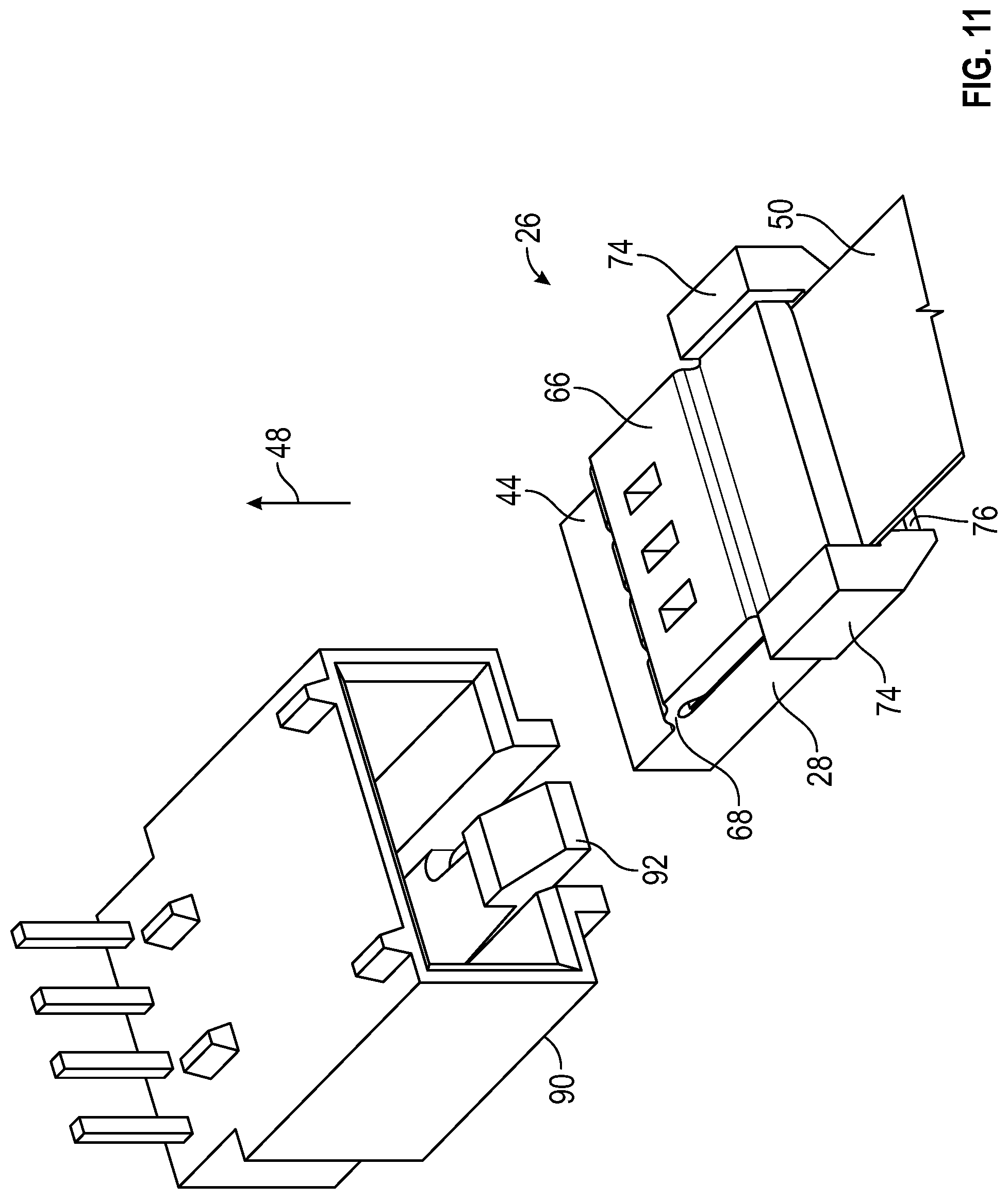 Patent US12347983 Figure 11 – Connector for an electrical terminal with a crimped spring