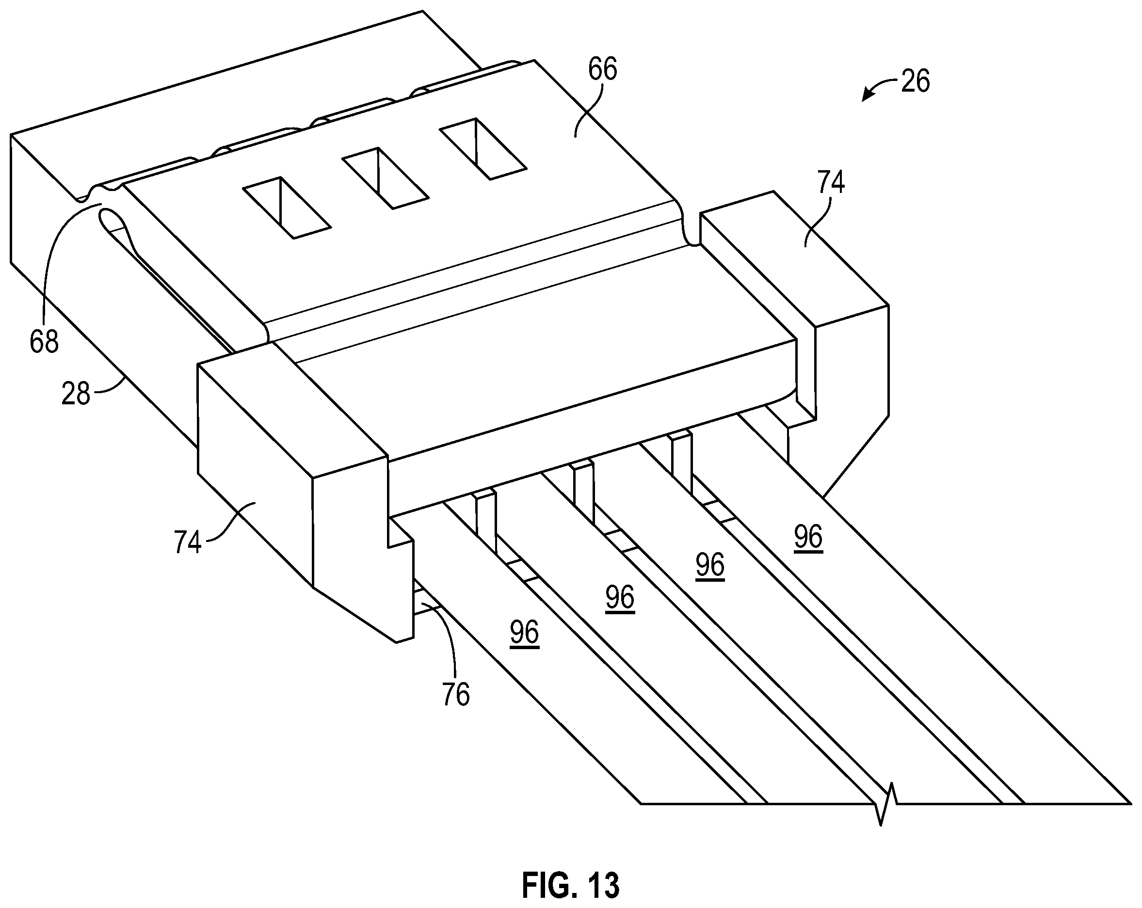 Patent US12347983 Figure 13 – Connector for an electrical terminal with a crimped spring