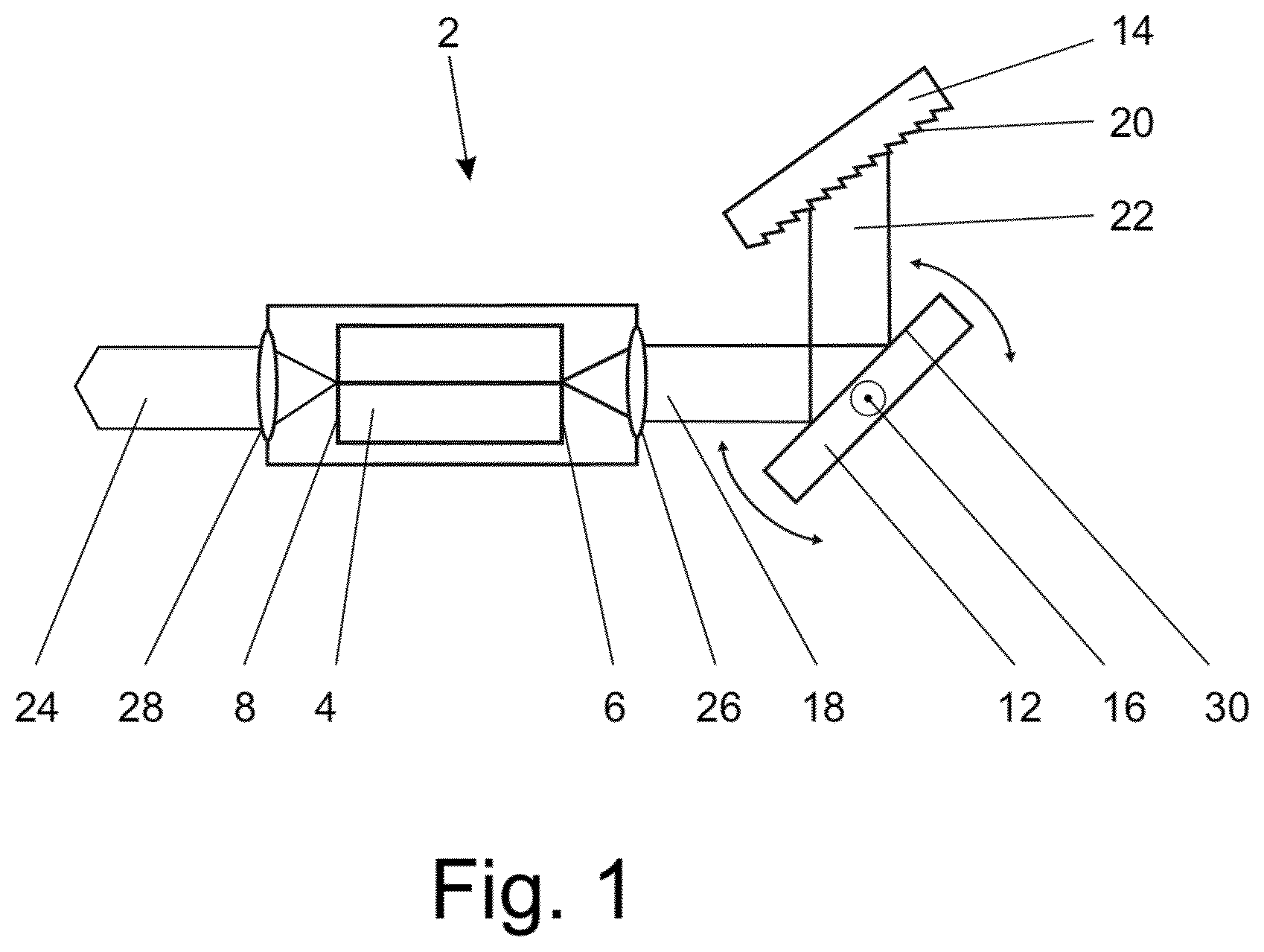 Patent US12348005 Figure 1 – Laser diode assembly having an external resonator