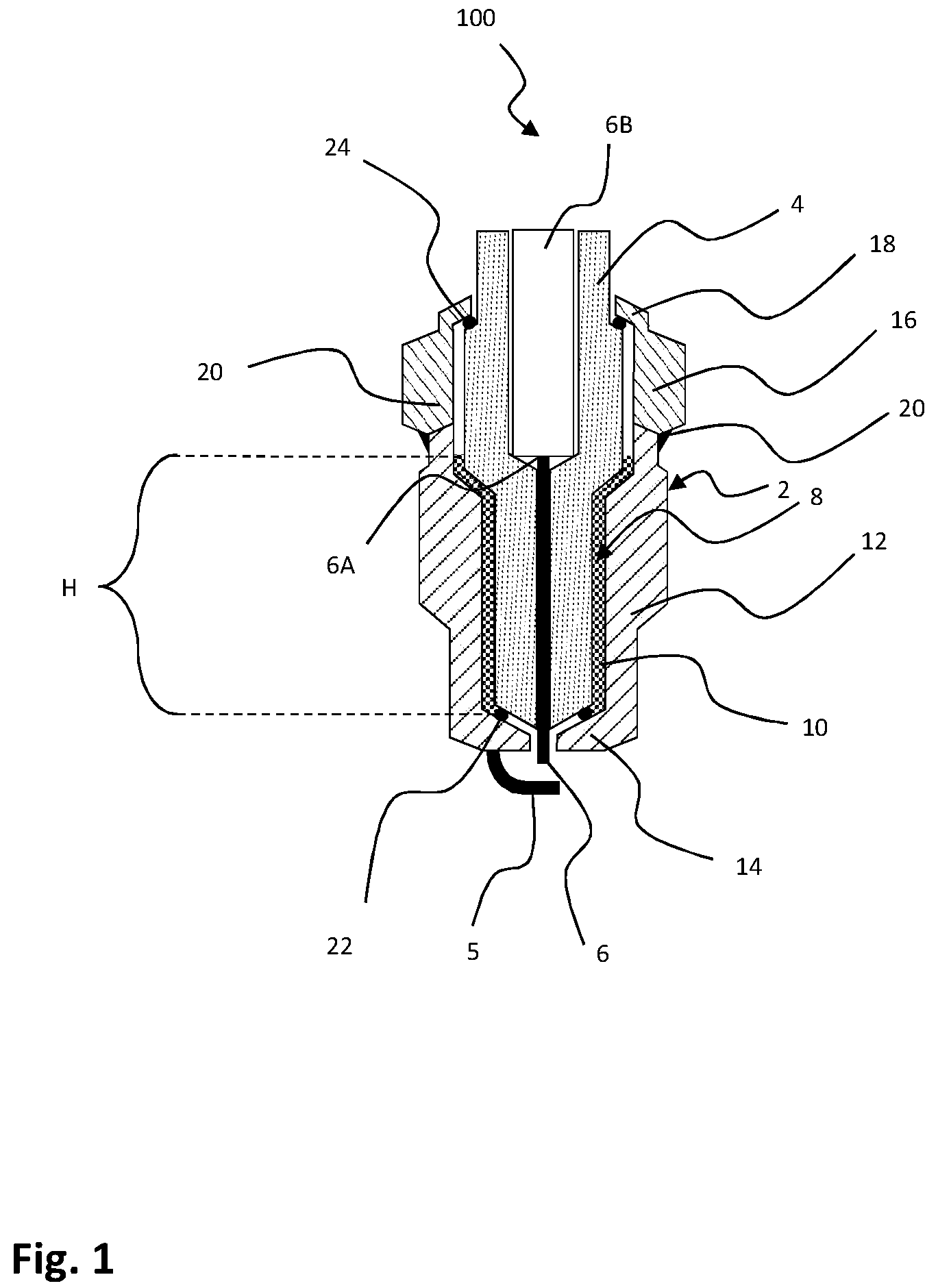 Patent US12348007 Figure 1 – Spark plug