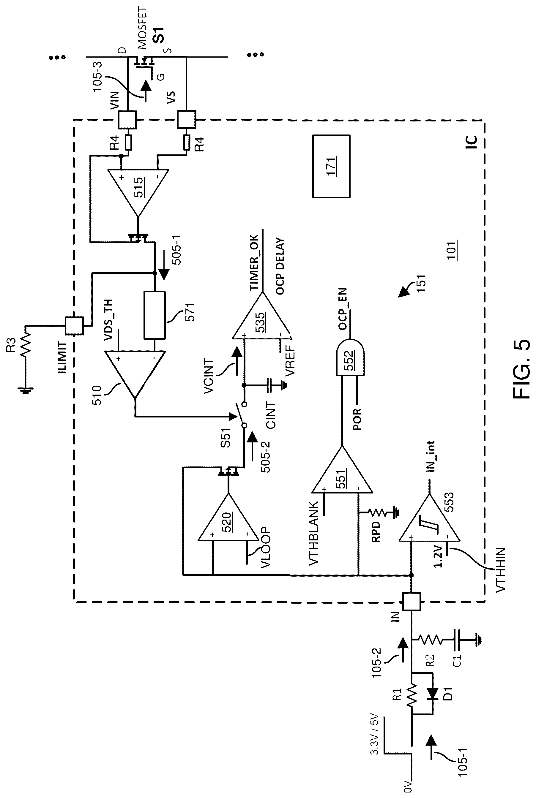 Patent US12348027 Figure 5 – Multi-function control circuit and pre-circuit configuration
