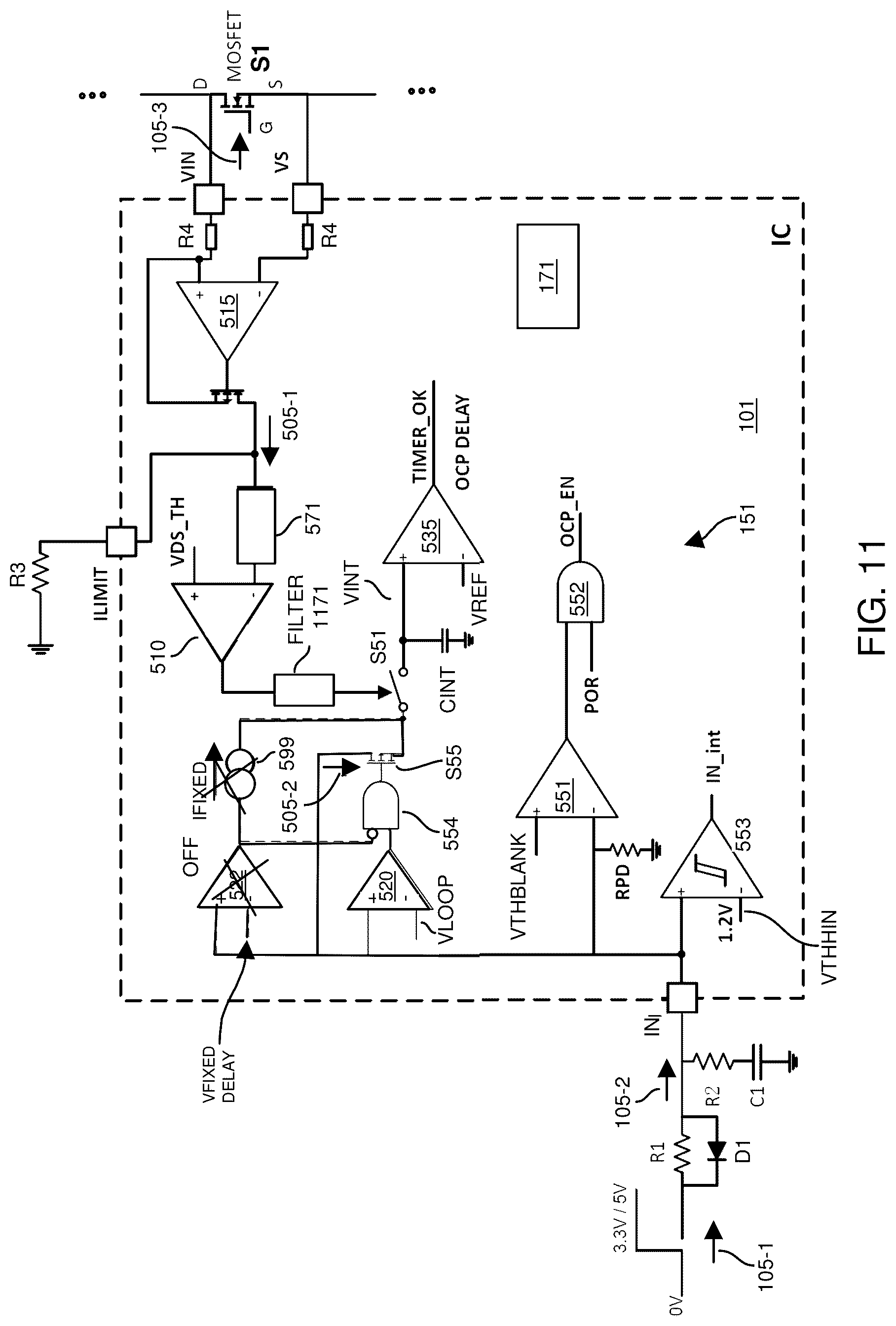 Patent US12348027 Figure 11 – Multi-function control circuit and pre-circuit configuration