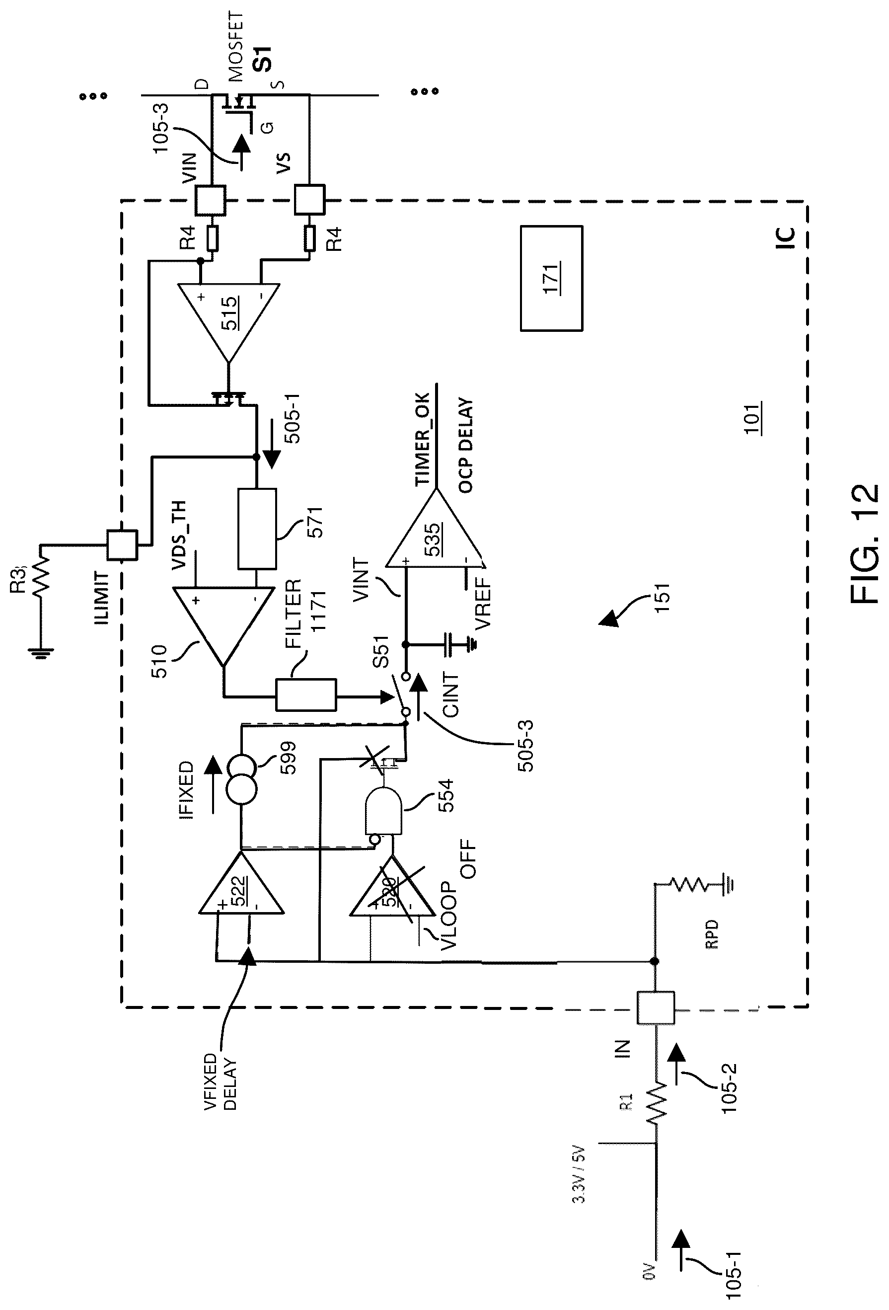 Patent US12348027 Figure 12 – Multi-function control circuit and pre-circuit configuration