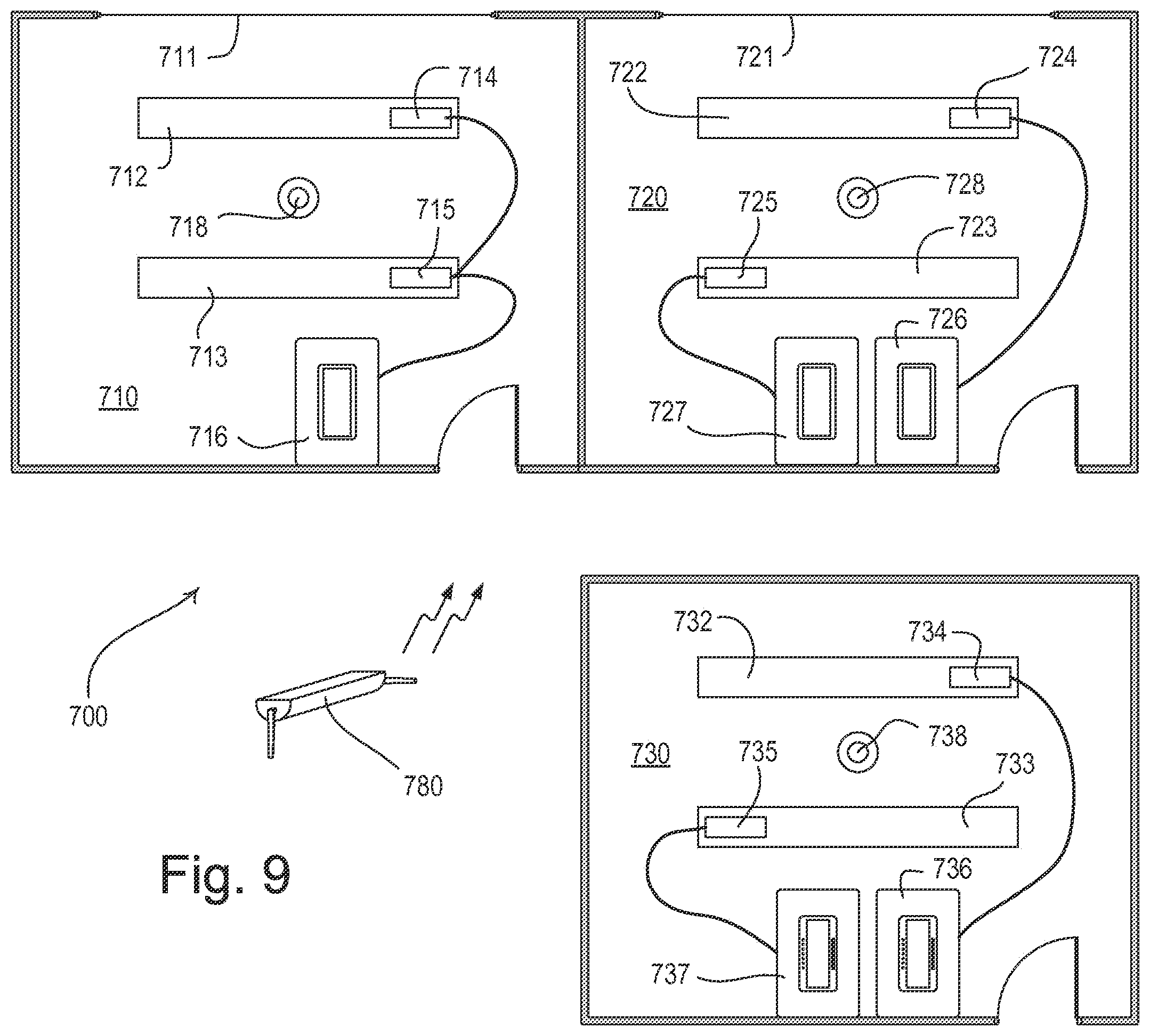 Patent US12348031 Figure 13 – Load control system having independently-controlled units responsive to a broadcast controller