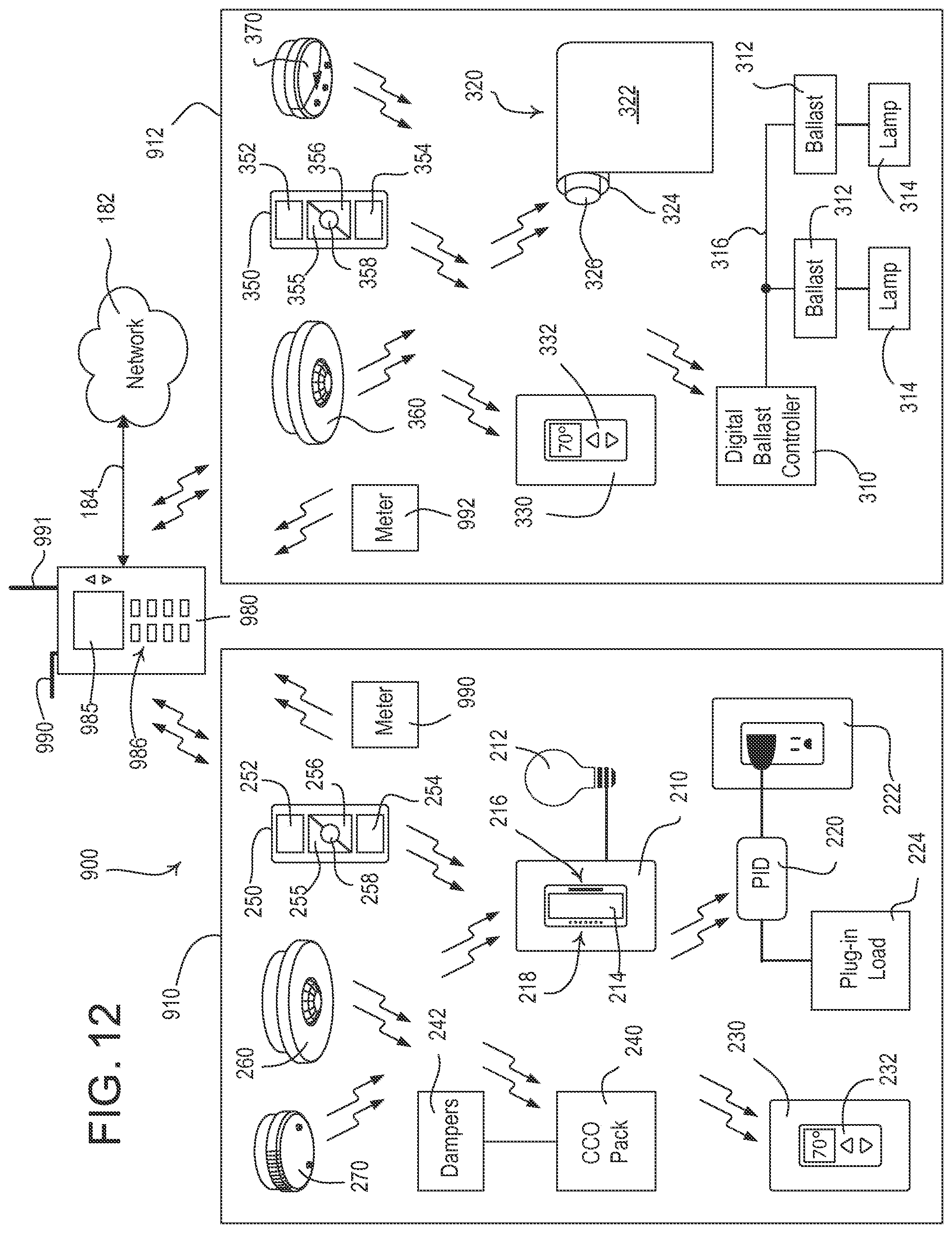 Patent US12348031 Figure 19 – Load control system having independently-controlled units responsive to a broadcast controller