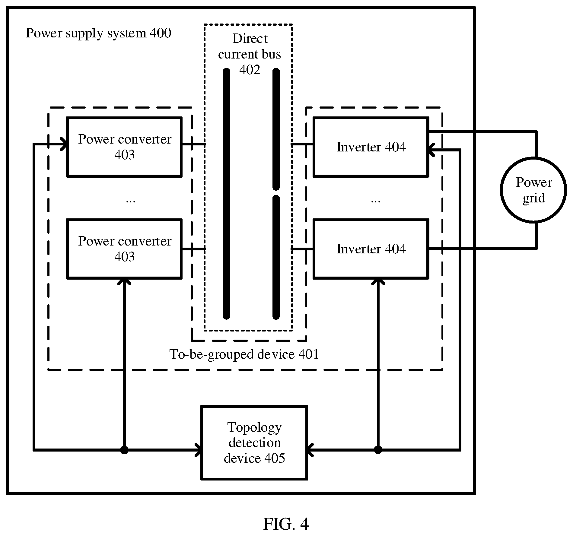 Patent US12348035 Figure 5 – Power supply system and topology detection method