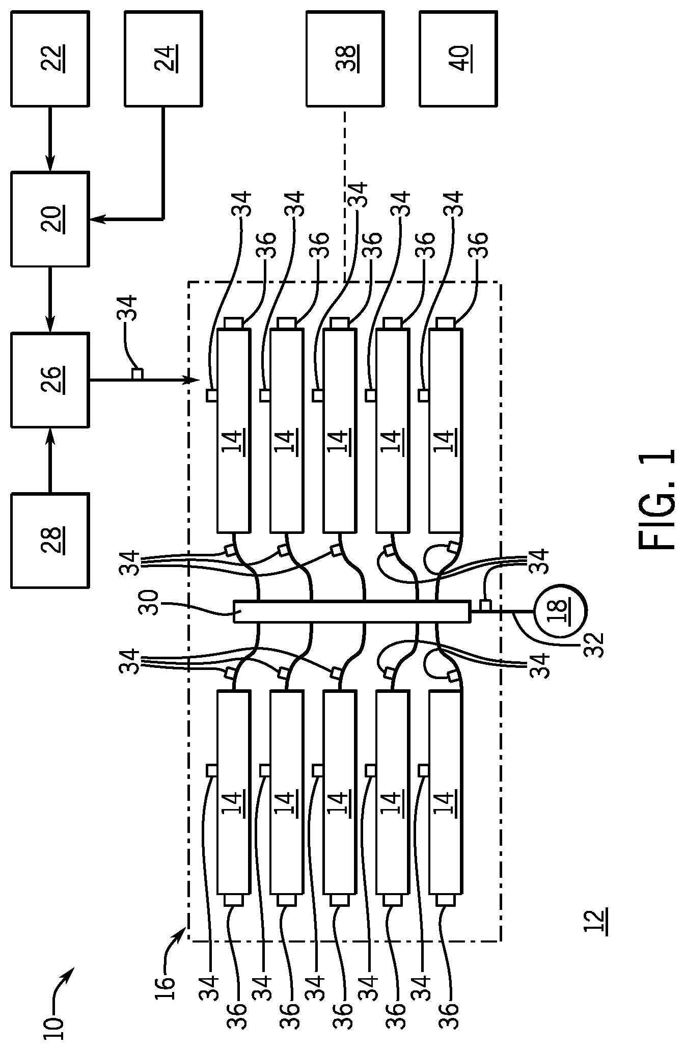 Patent US12348045 Figure 1 – Electric hydraulic fracturing with battery power as primary source
