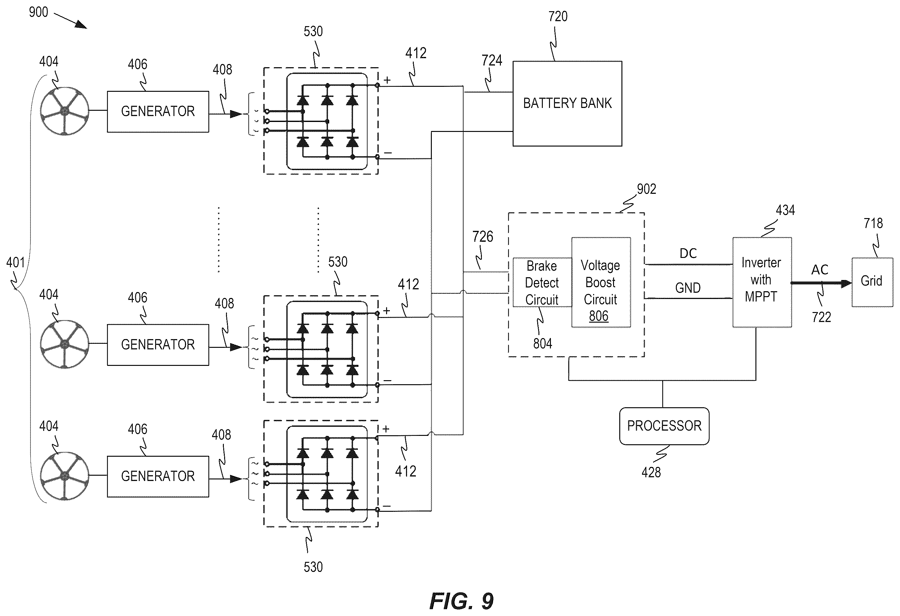 Patent US12348046 Figure 10 – Dual mode turbine for supplying energy using a smart inverter