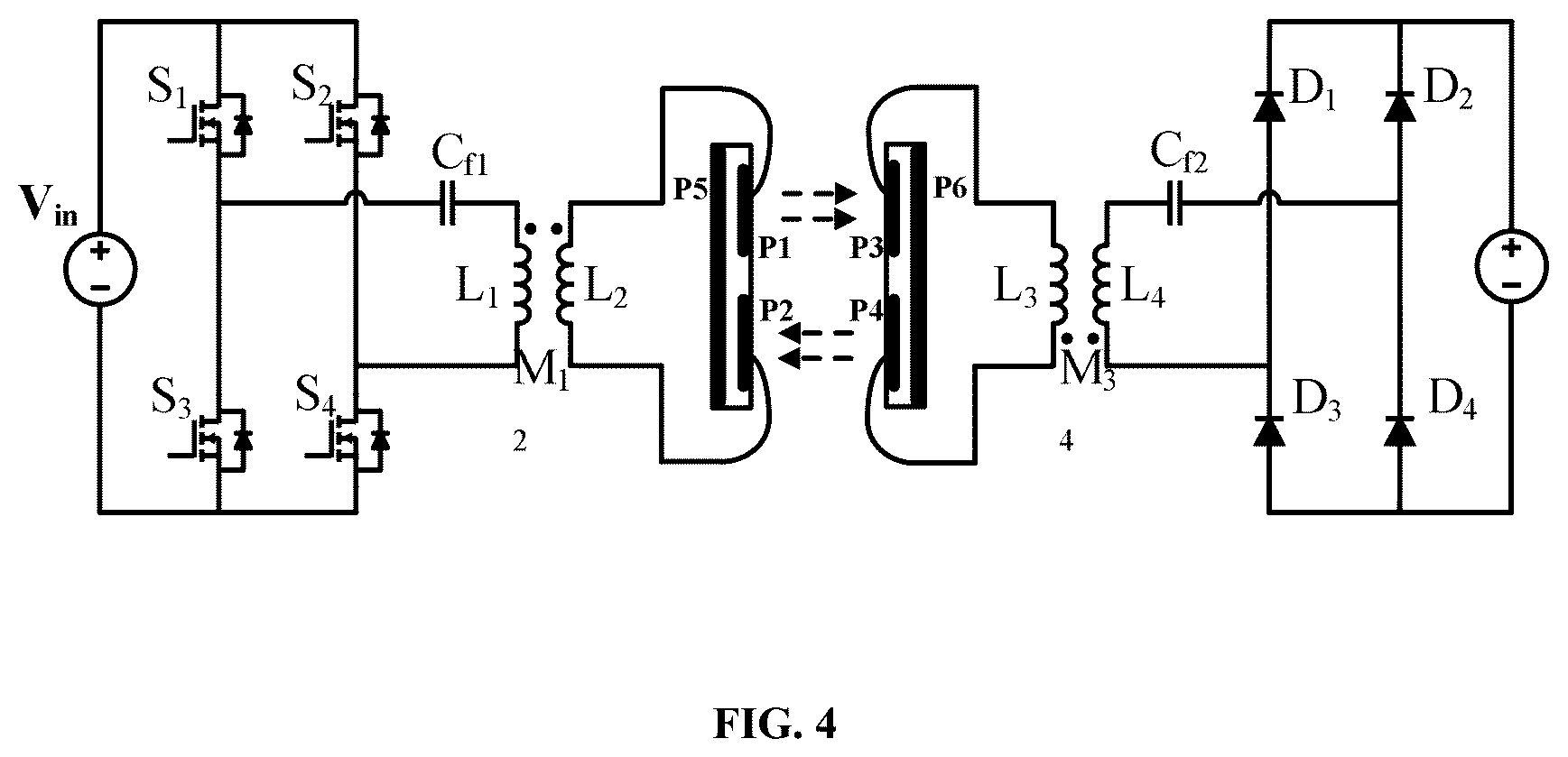 Patent US12348051 Figure 4 – Capacitive wireless power transfer coupler and application thereof
