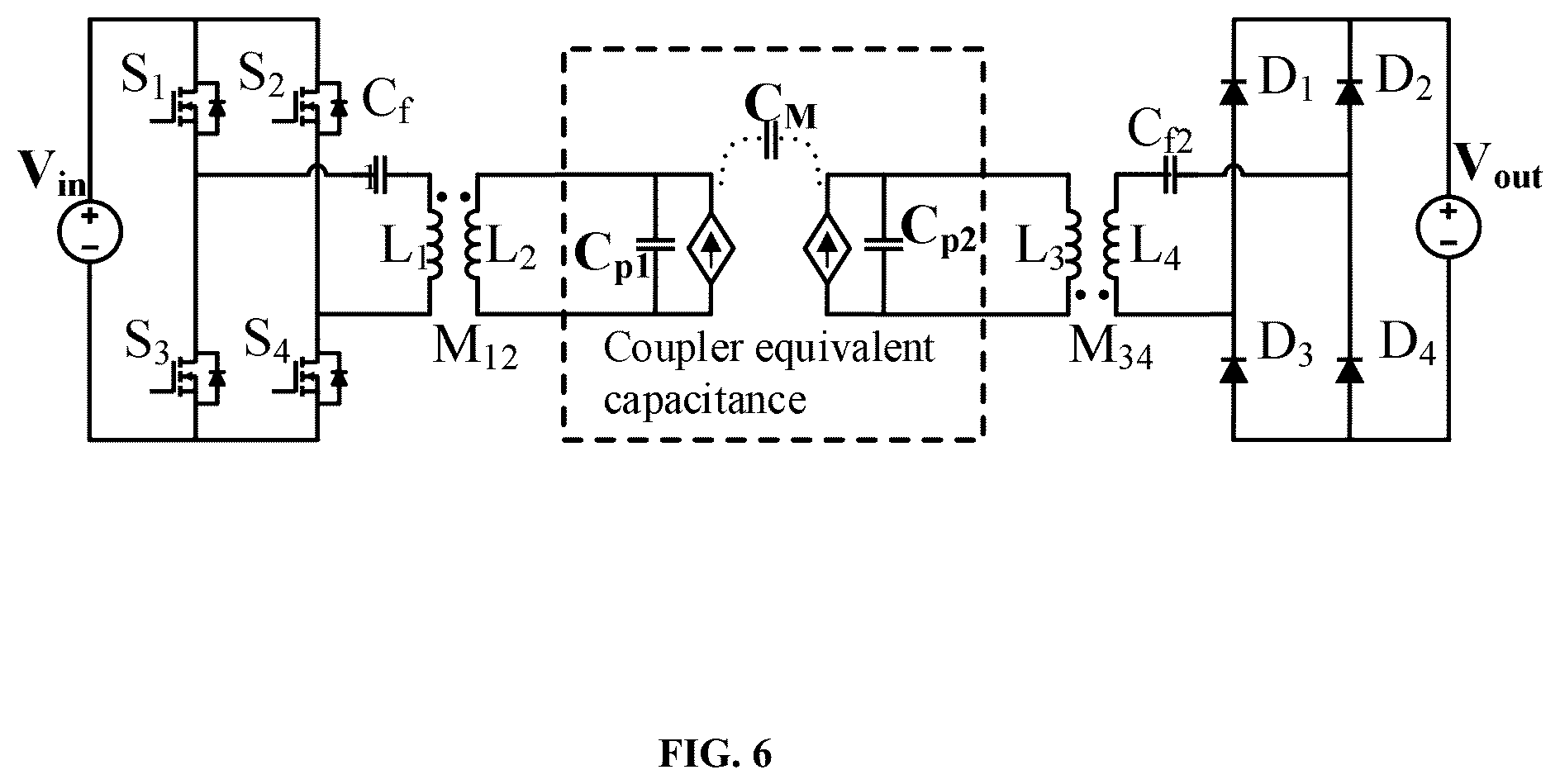 Patent US12348051 Figure 6 – Capacitive wireless power transfer coupler and application thereof