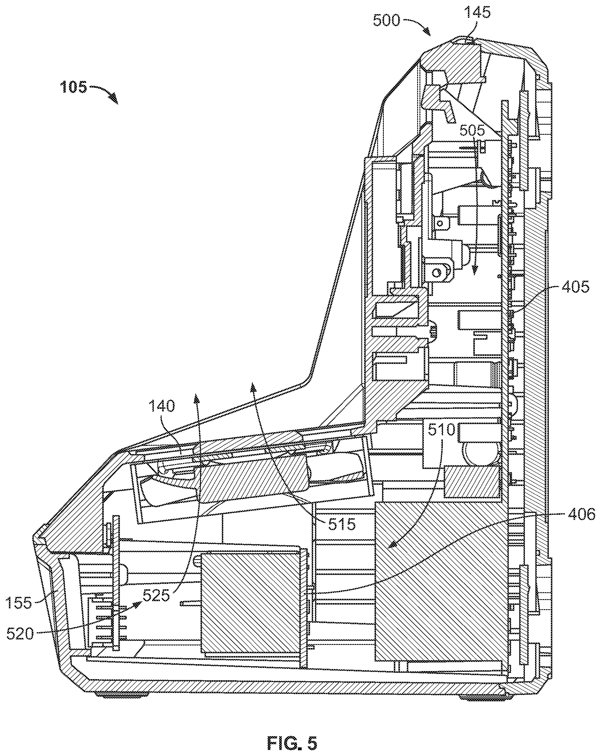 Patent US12348066 Figure 5 – Charger with battery pack cooling fan