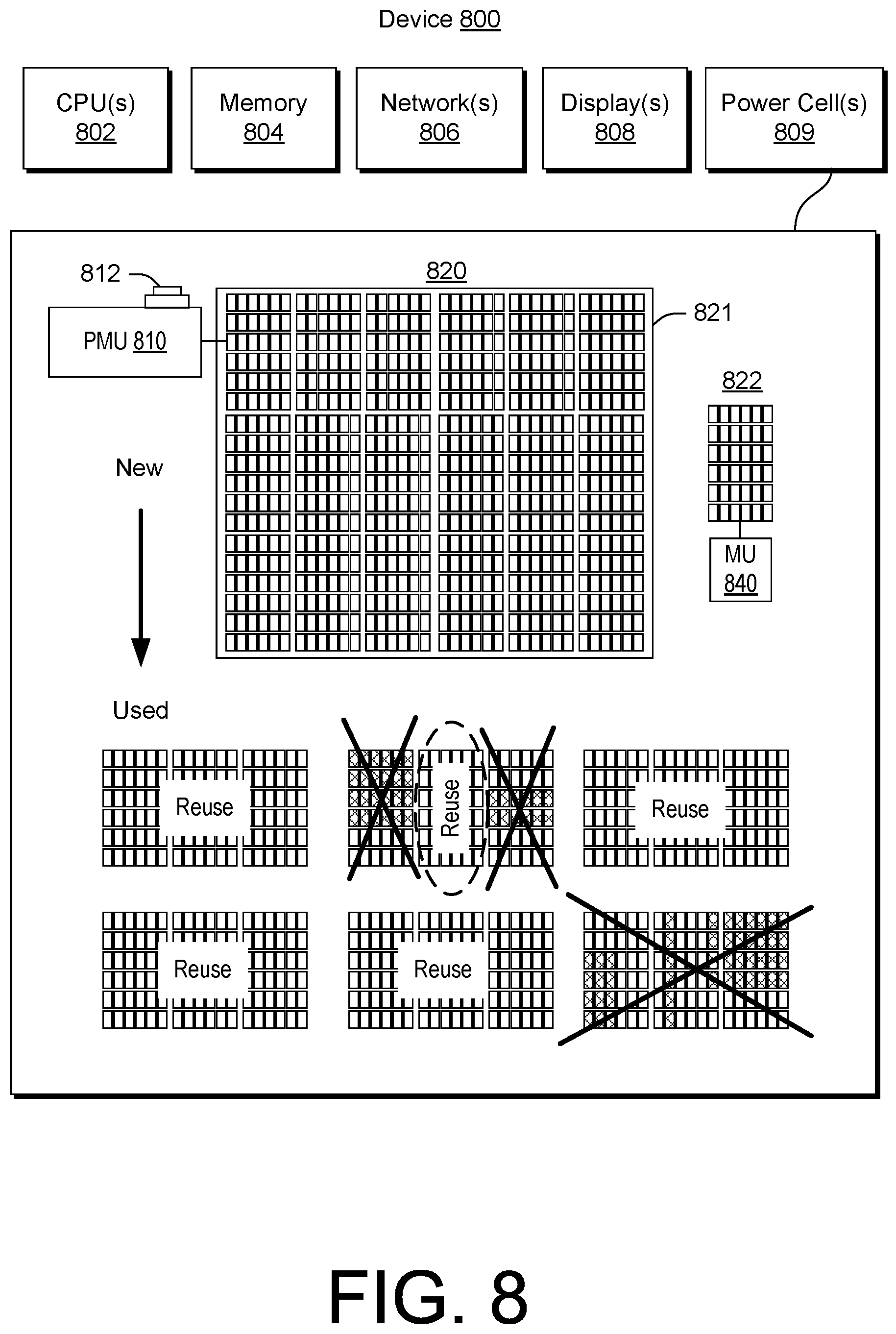 Patent US12348067 Figure 8 – Reconfigurable battery pack