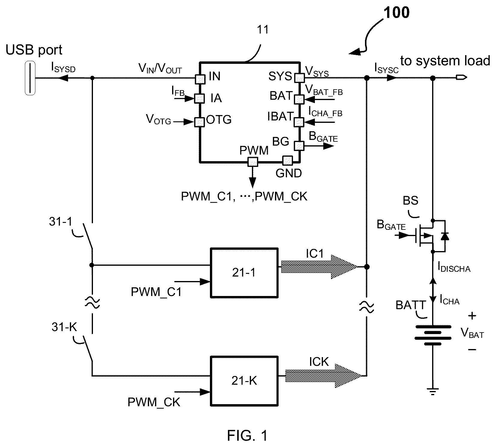 Patent US12348069 — Battery discharge current management system with fast discharging function and related integrated circuit — Figure 1