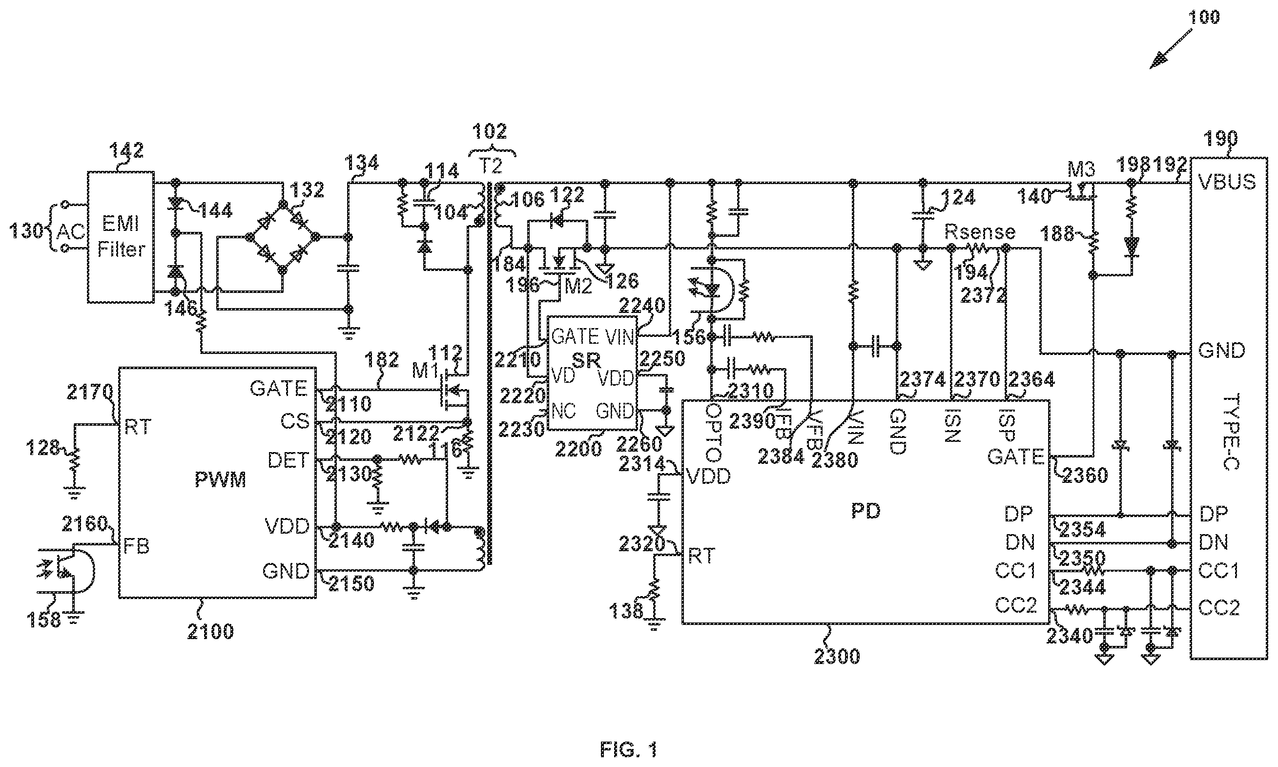 Patent US12348075 Figure 1 – Systems and methods for adjusting input power and/or output power of charging systems