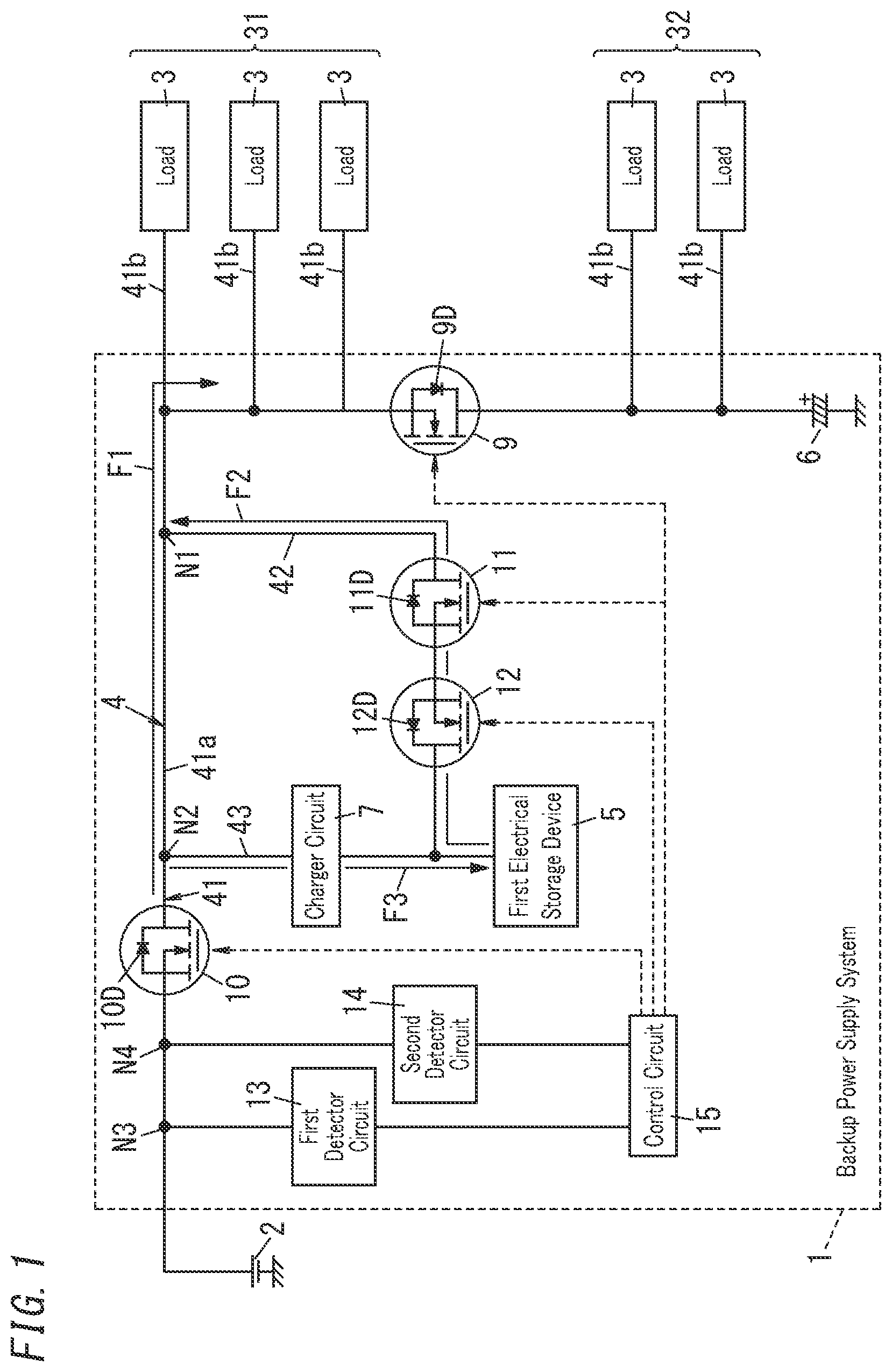 Patent US12348078 Figure 1 – Backup power supply system and moving vehicle