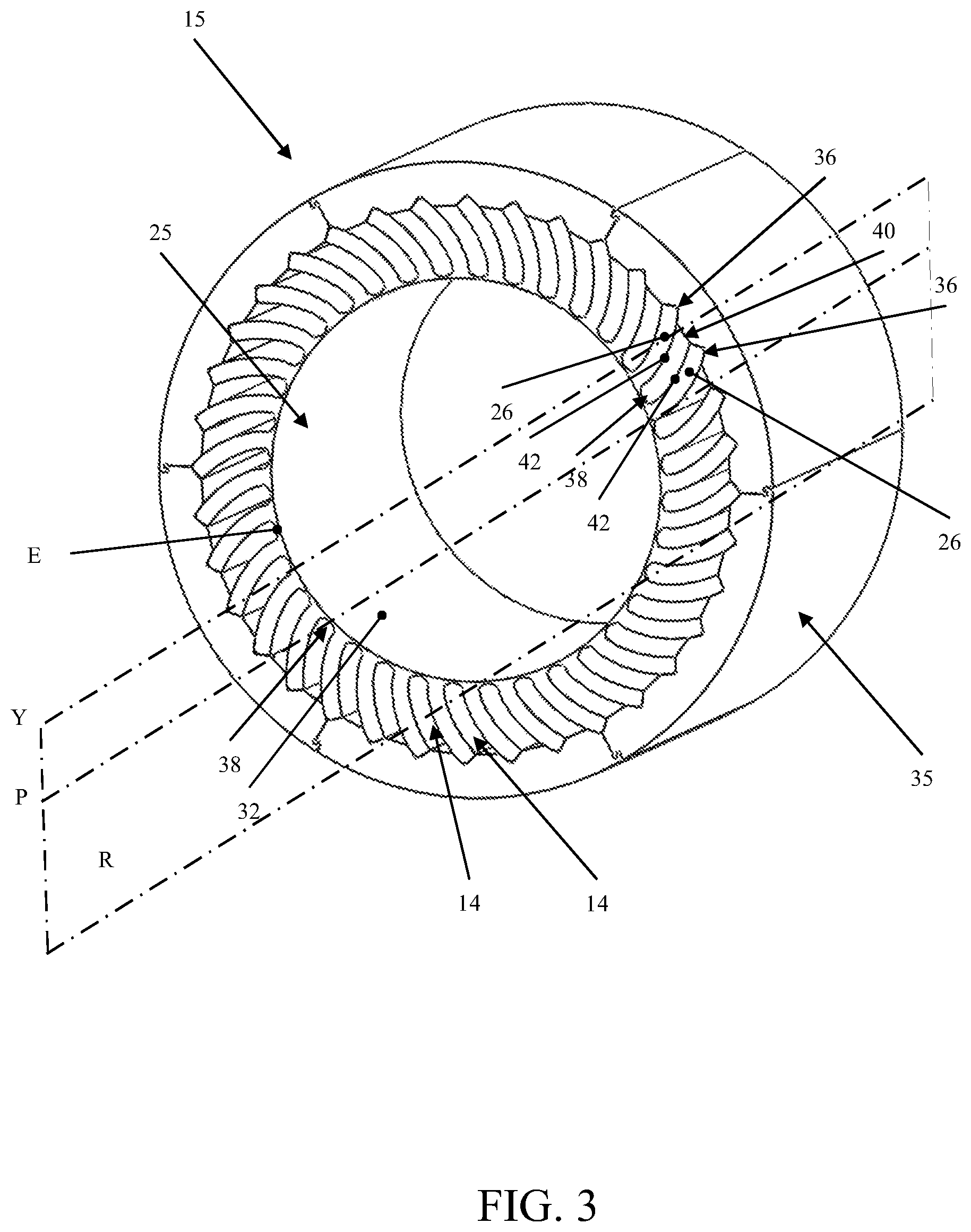 Patent US12348080 Figure 2 – Stator with closed slots with a fluid injection cooling system for an electric machine and electric machine comprising said stator