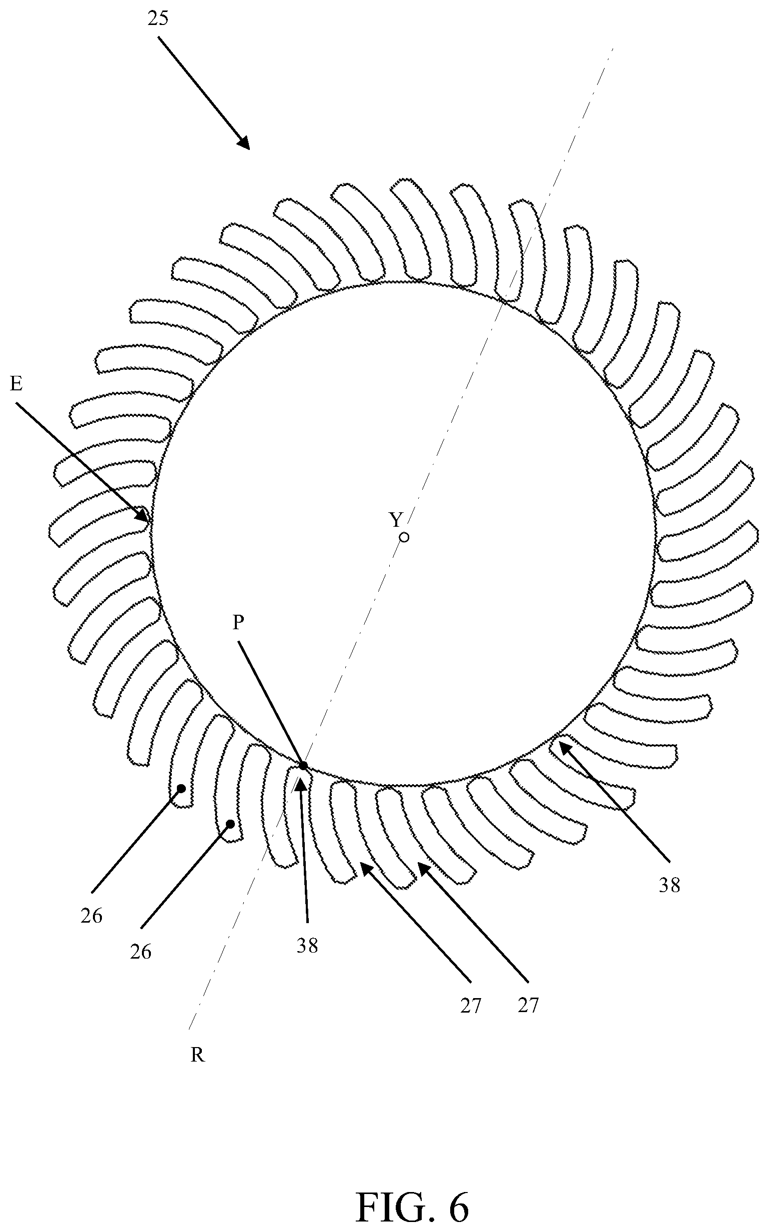 Patent US12348080 Figure 4 – Stator with closed slots with a fluid injection cooling system for an electric machine and electric machine comprising said stator