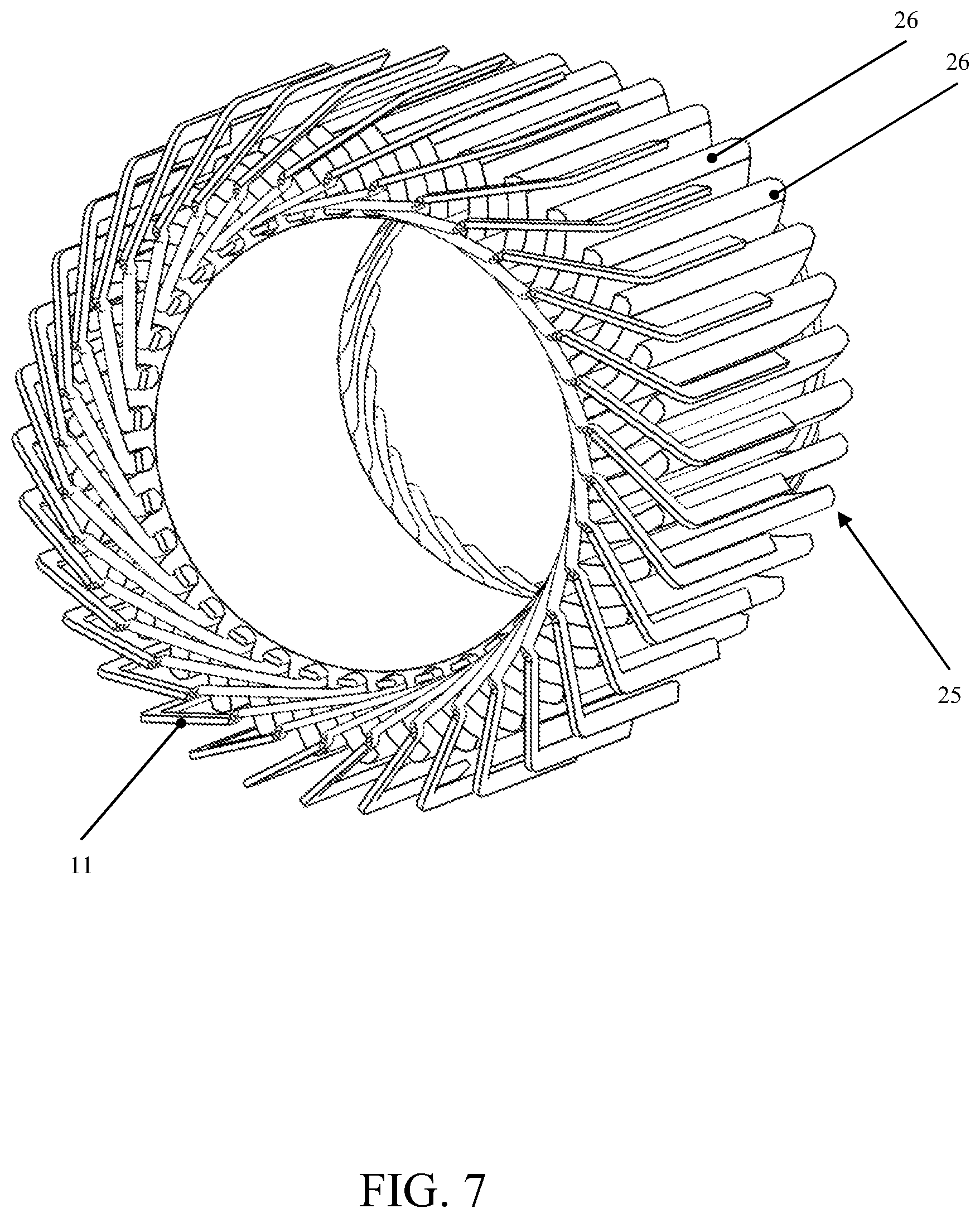 Patent US12348080 Figure 5 – Stator with closed slots with a fluid injection cooling system for an electric machine and electric machine comprising said stator
