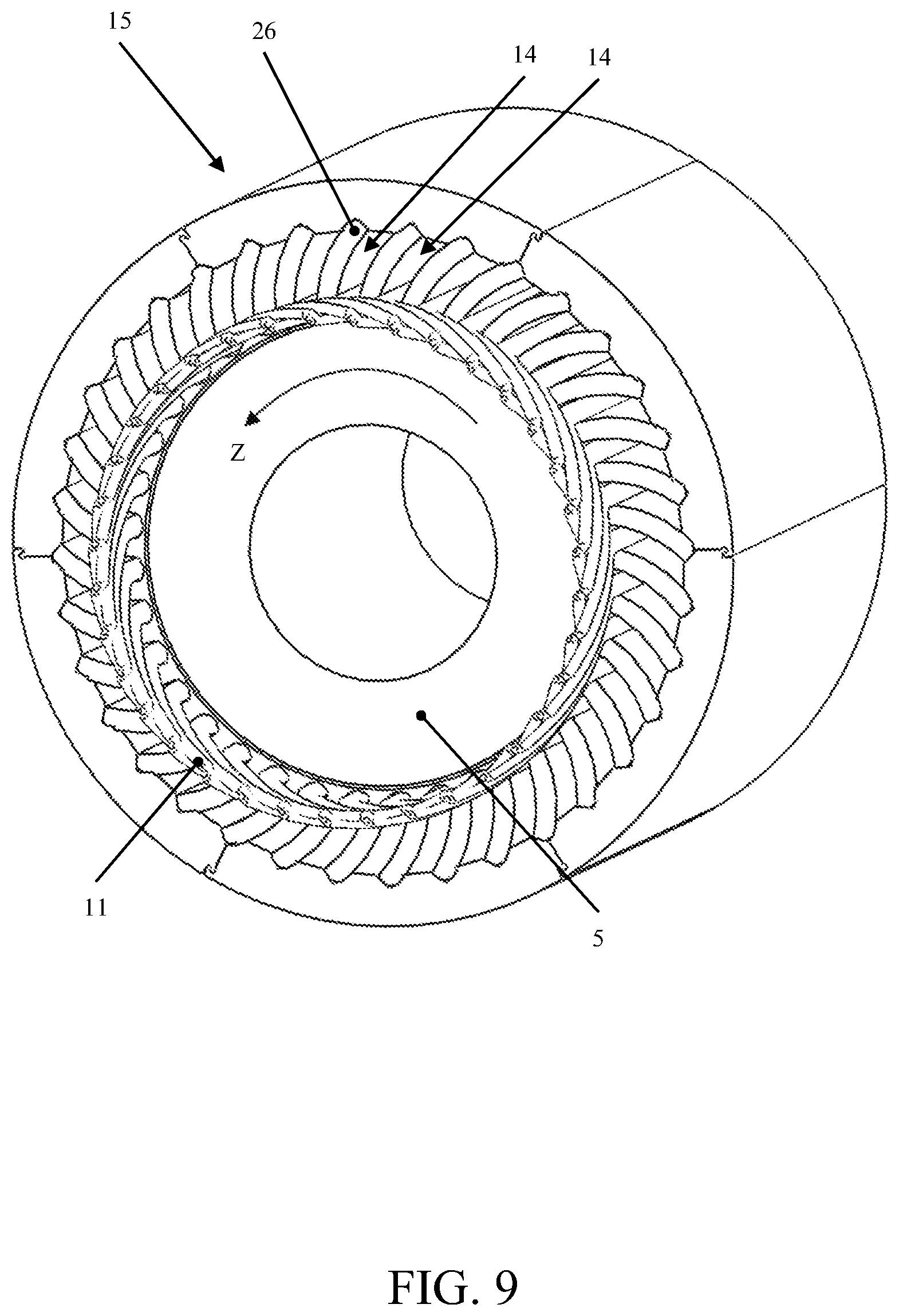 Patent US12348080 Figure 7 – Stator with closed slots with a fluid injection cooling system for an electric machine and electric machine comprising said stator