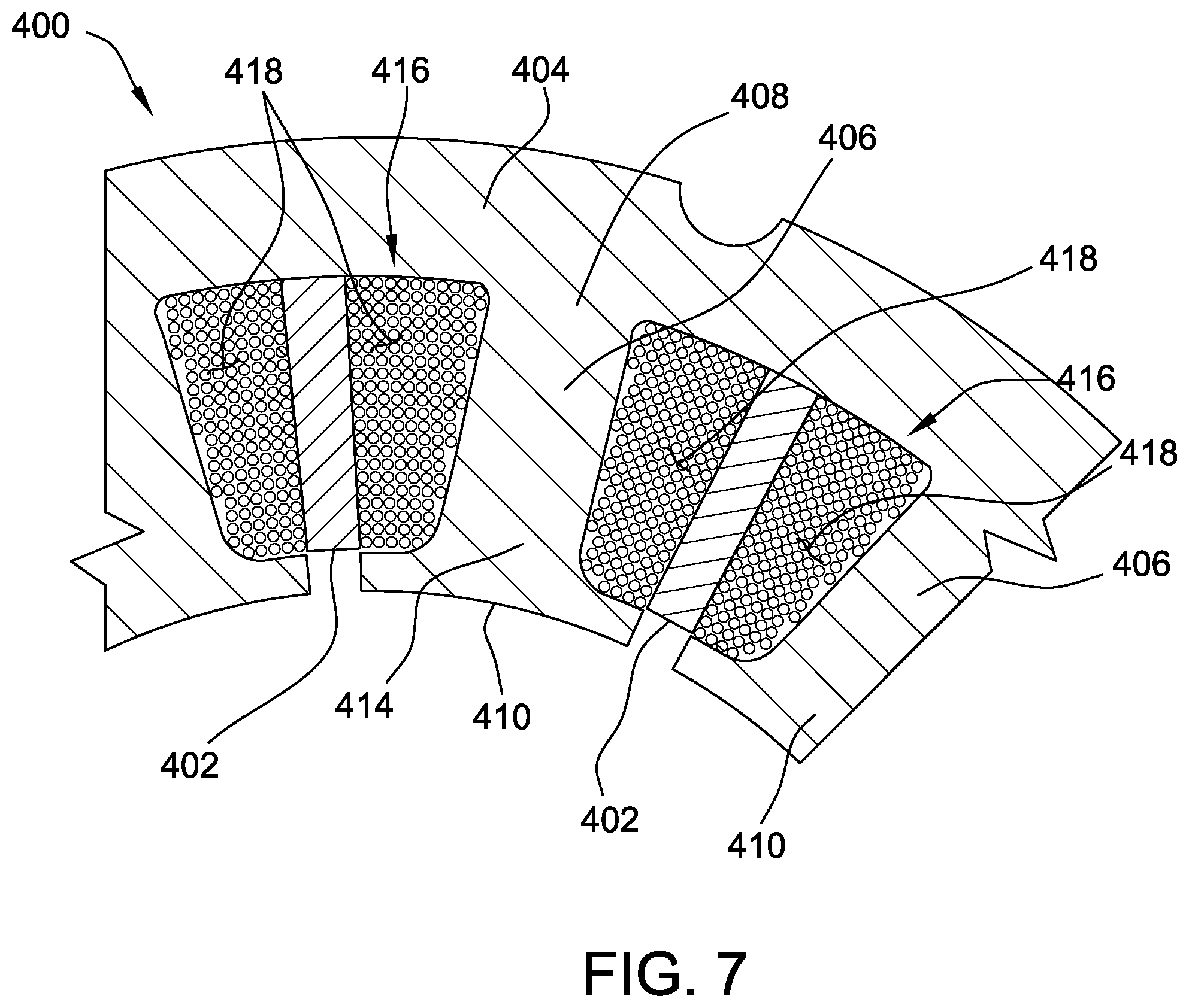 Patent US12348081 Figure 7 – Stator assembly including stiffener and method of assembly thereof