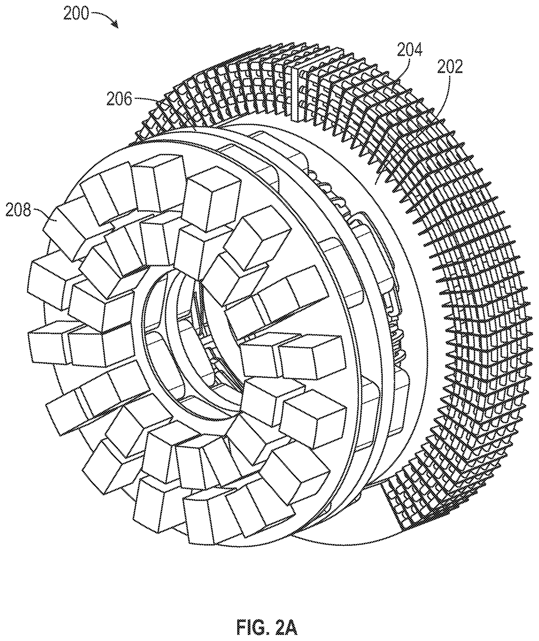 Patent US12348084 Figure 2 – Electric machine having multi-function cooling channels