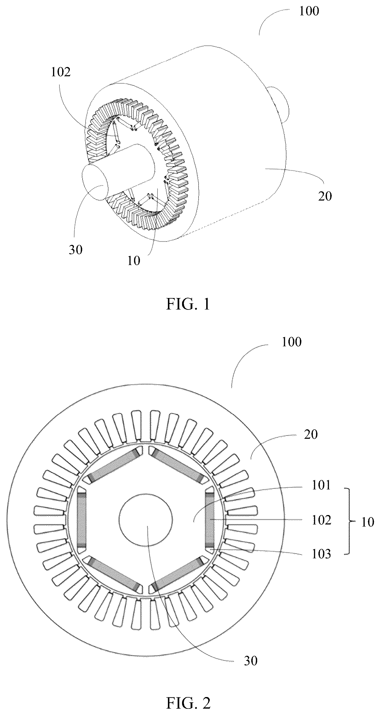Patent US12348085 Figure 1 – Motor rotor and motor