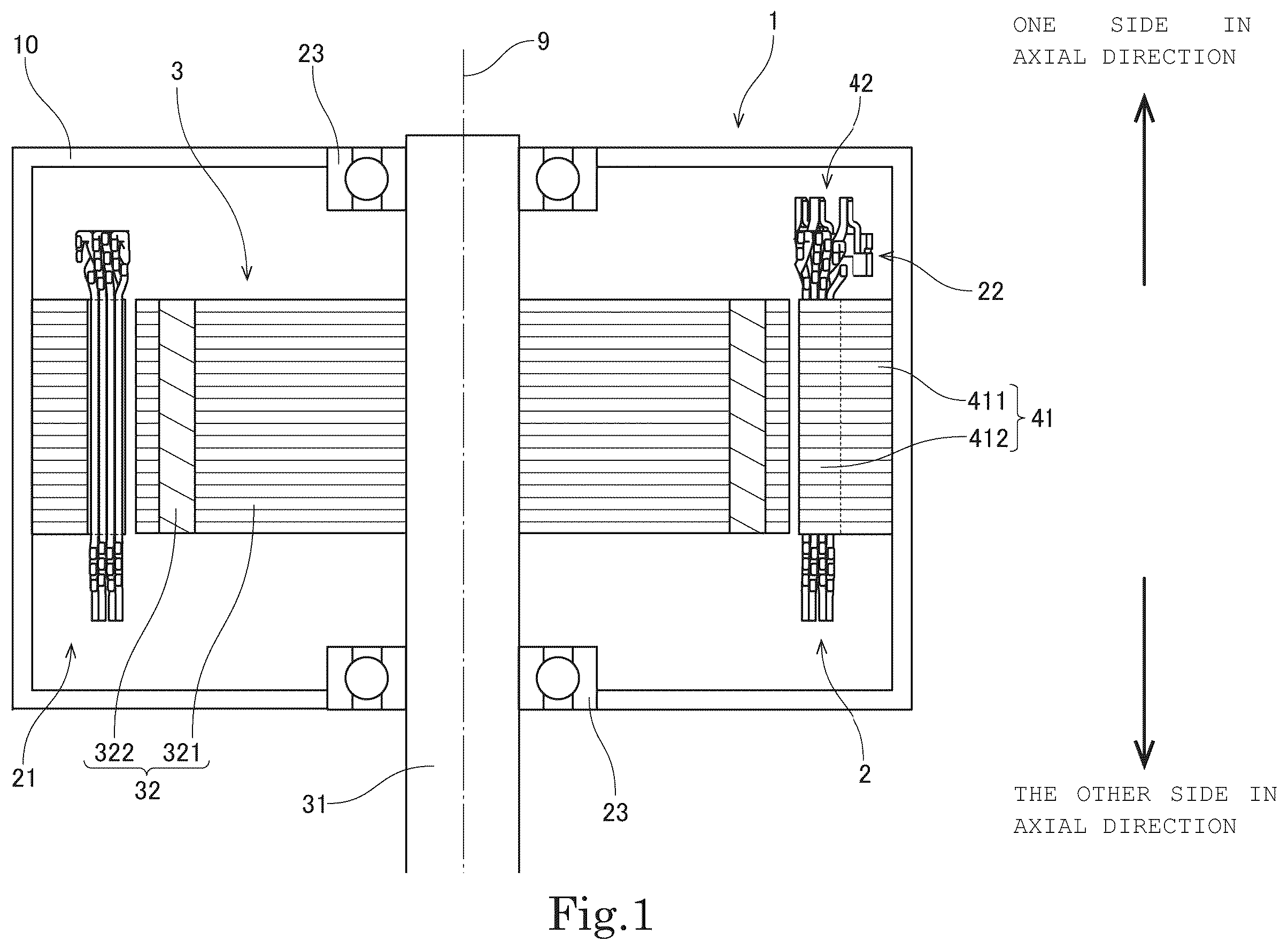Patent US12348089 Figure 1 – Stator and motor