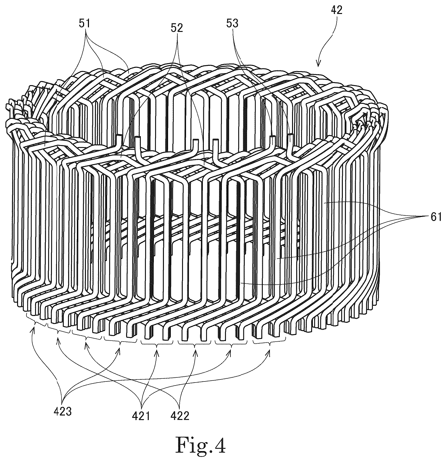 Patent US12348089 Figure 4 – Stator and motor