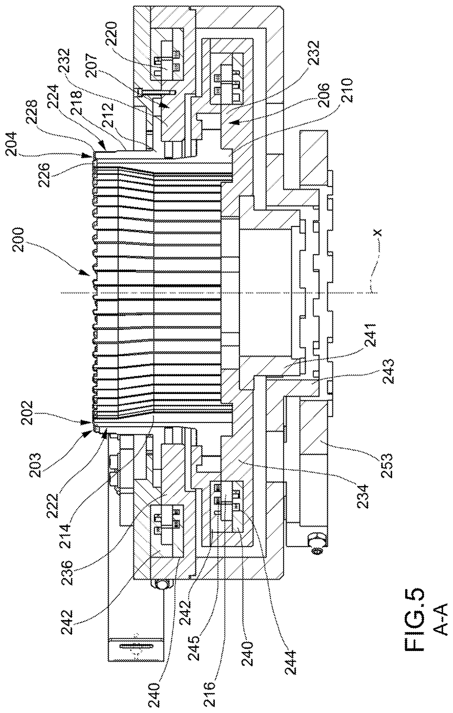 Patent US12348090 Figure 3 – Apparatus for deforming conductors protruding from a side of a stator or of a rotor of an electric machine