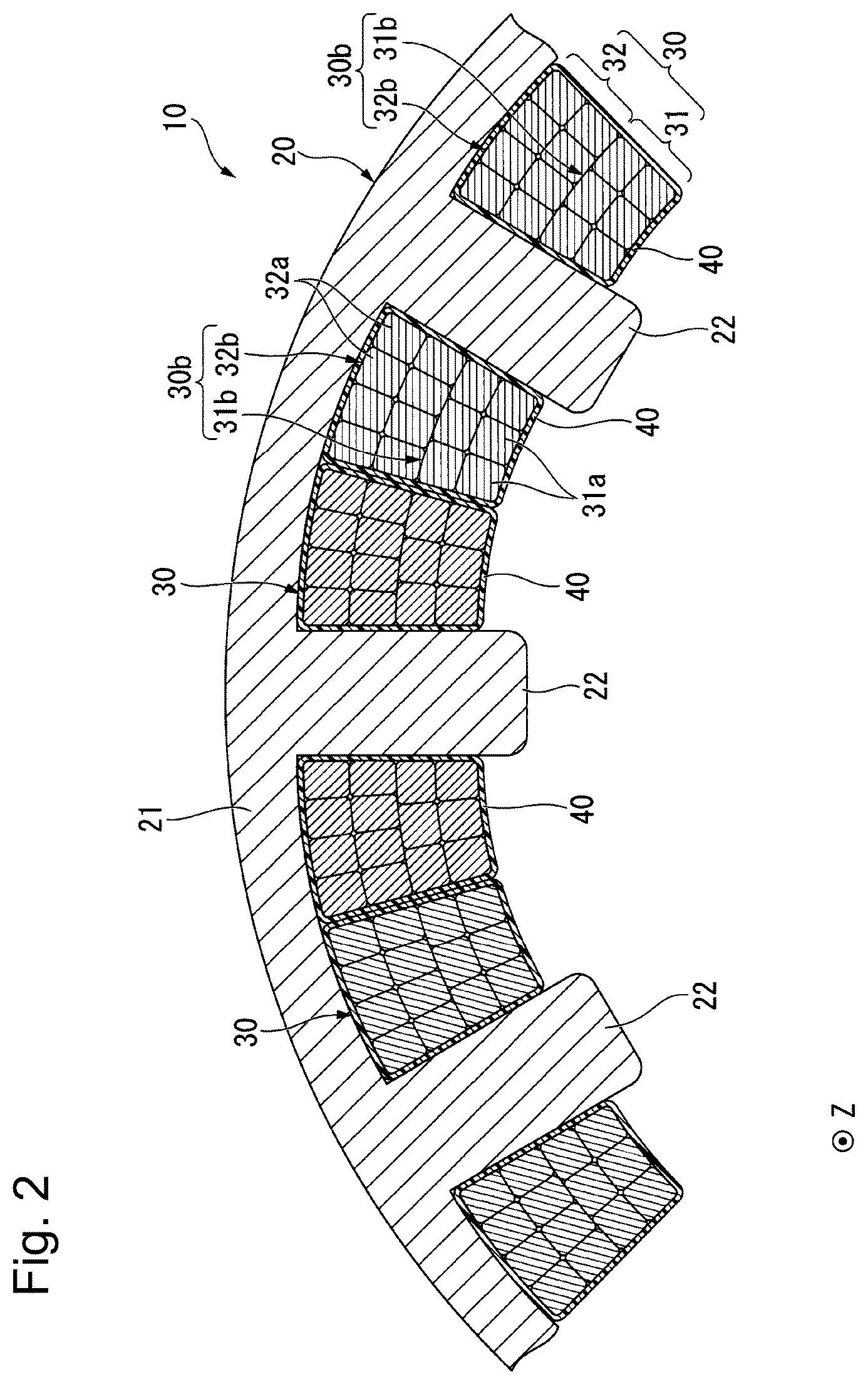 Patent US12348095 Figure 2 – Coil with contour shape, stator, and motor having same