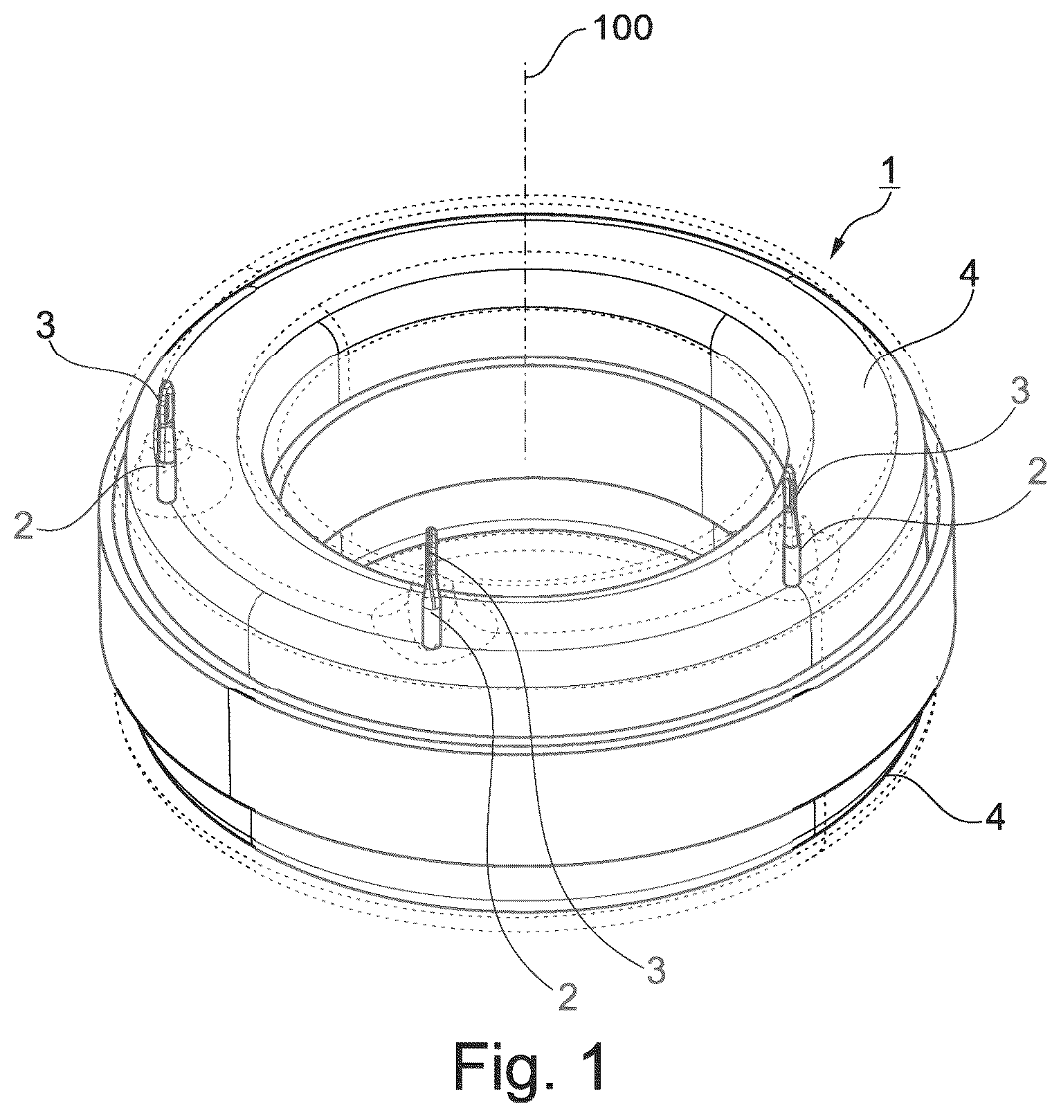 Patent US12348097 Figure 1 – Method for electrically contacting at least one enameled copper wire with a component of an electric motor, generator, sensor or electromagnet by means of electrical contacts formed on the enameled copper wires and additional potting