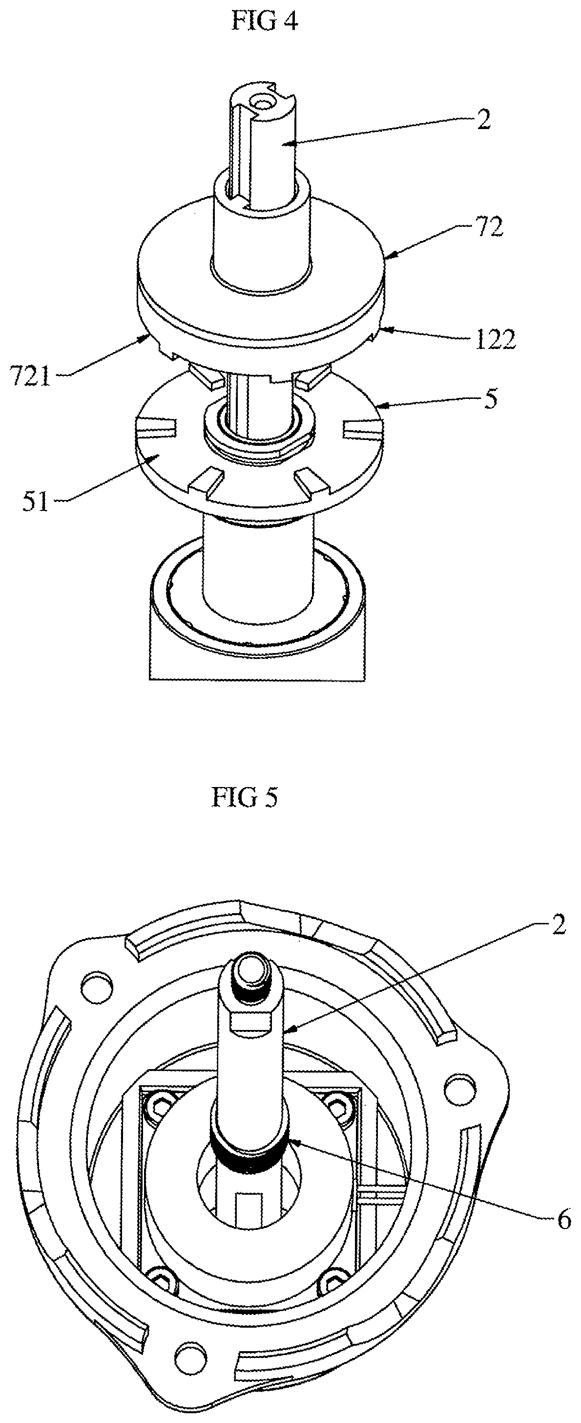 Patent US12348111 Figure 4 – Device for driving rotation or translation of a shaft for a machine tool or wheeled vehicle