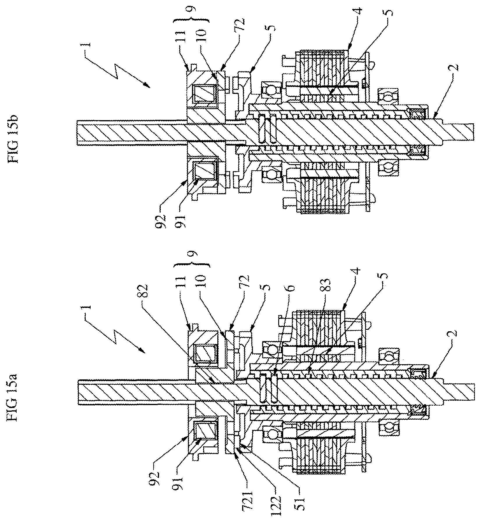 Patent US12348111 Figure 13 – Device for driving rotation or translation of a shaft for a machine tool or wheeled vehicle