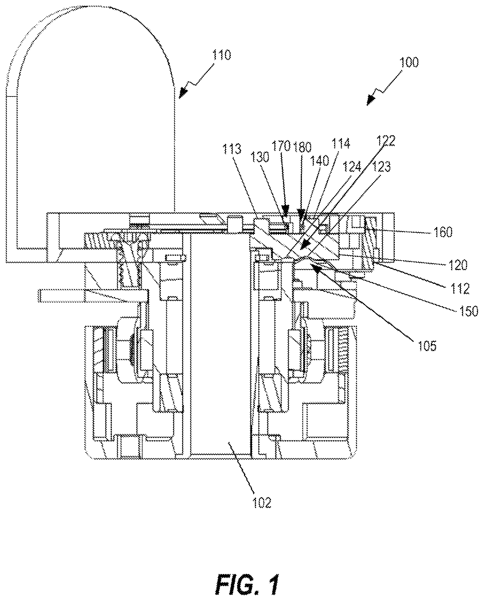 Patent US12348114 Figure 1 – Motor locking mechanism including memory alloy wire
