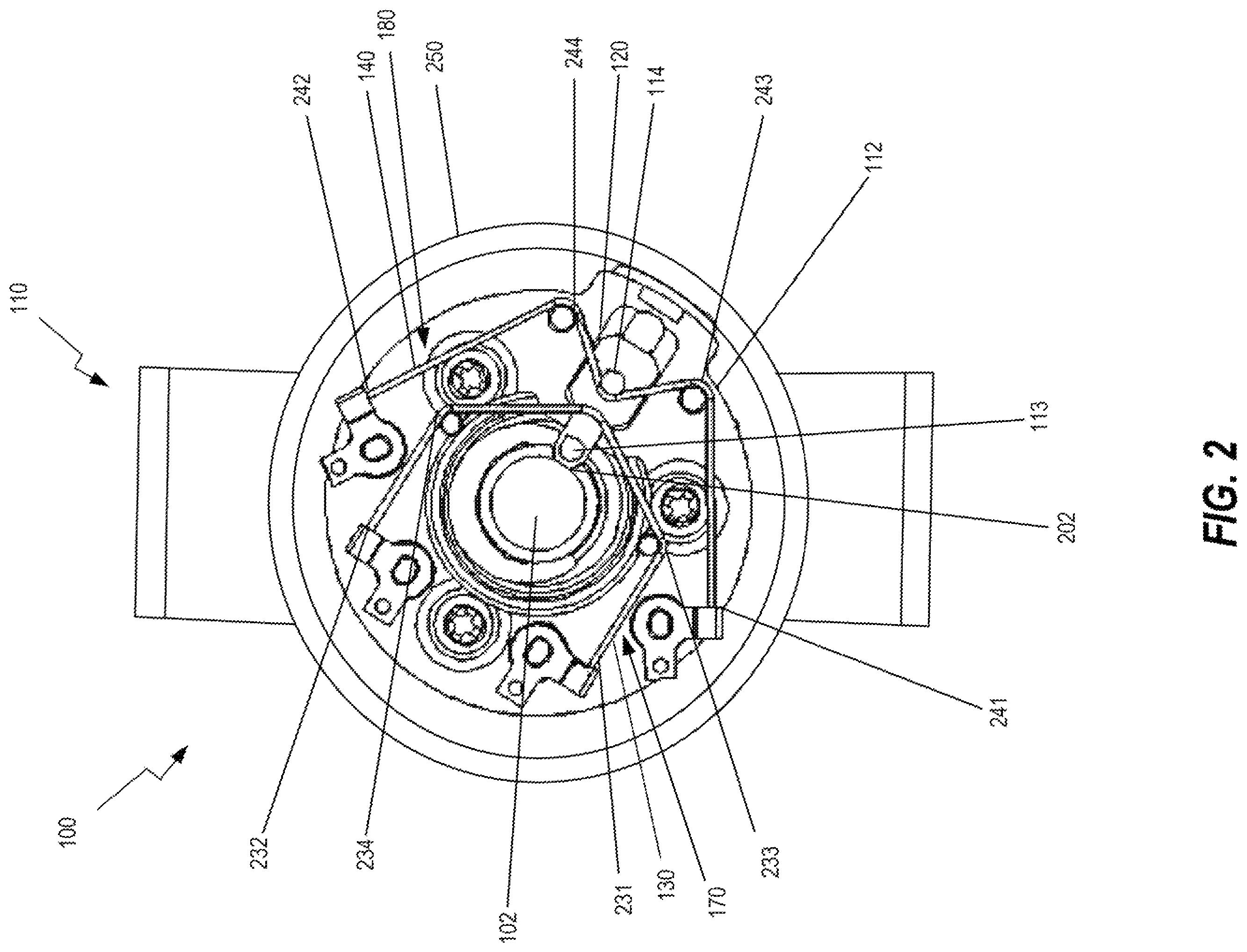 Patent US12348114 Figure 2 – Motor locking mechanism including memory alloy wire